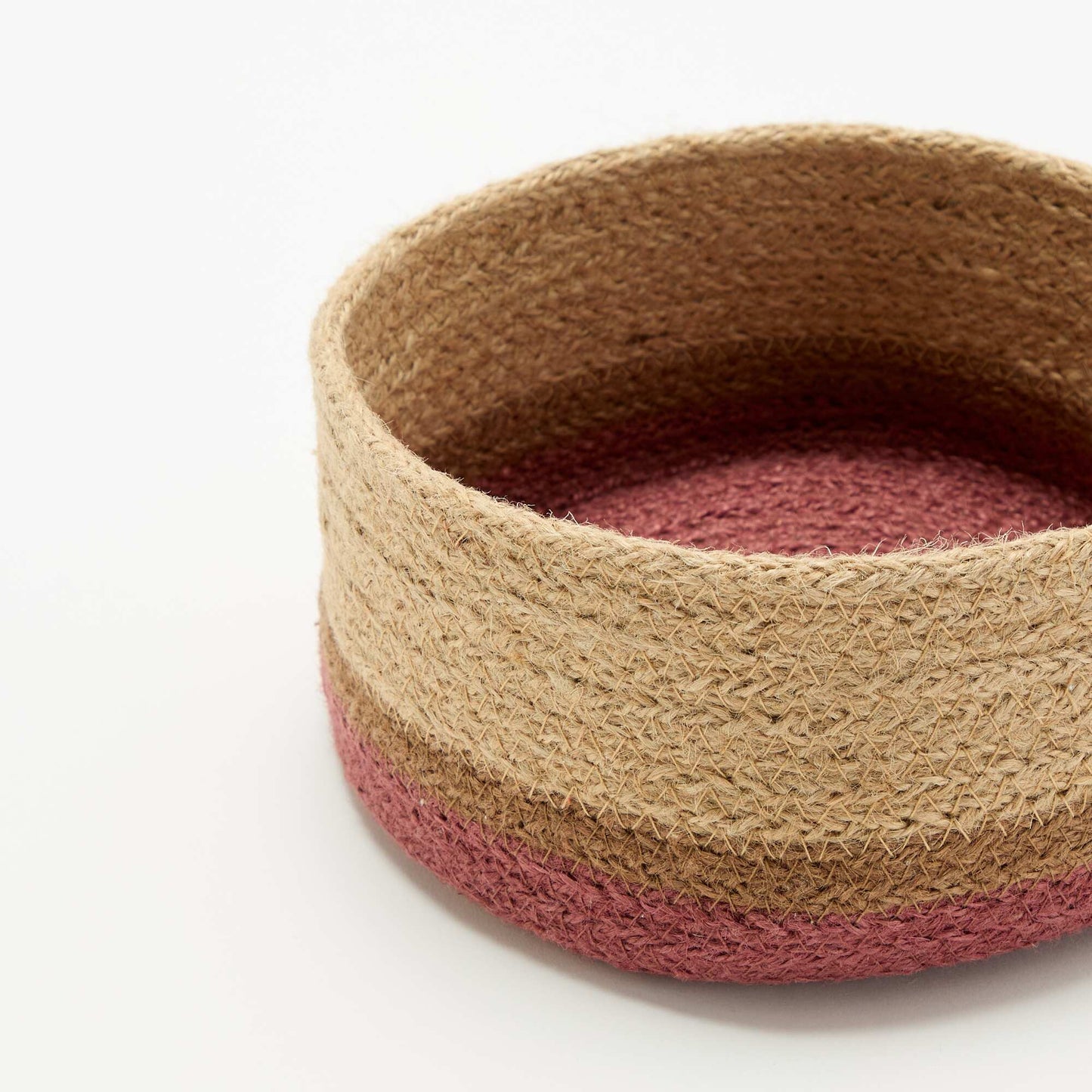 Small Jute Storage Basket RED