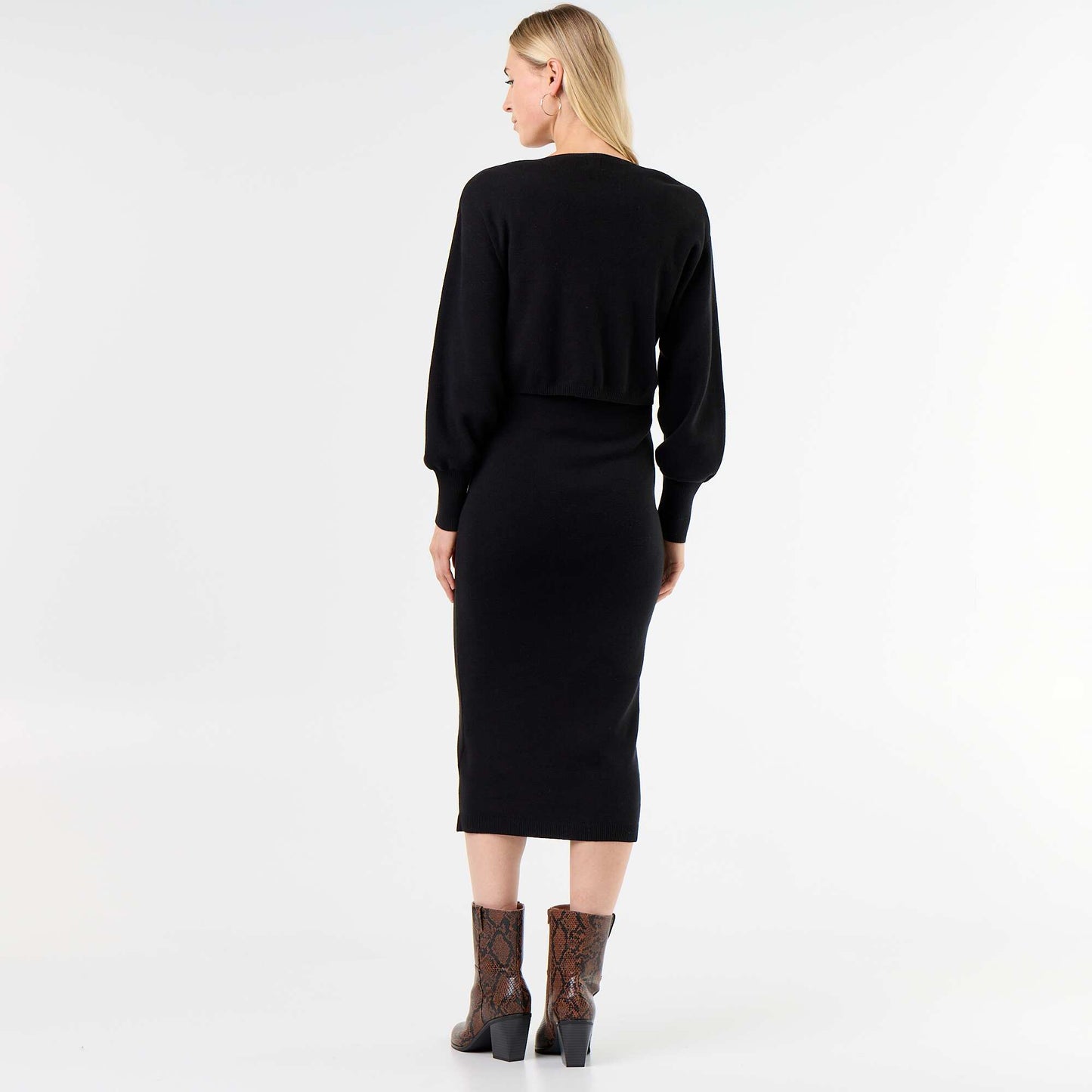 2-in-1 Maternity Sweater Dress BLACK