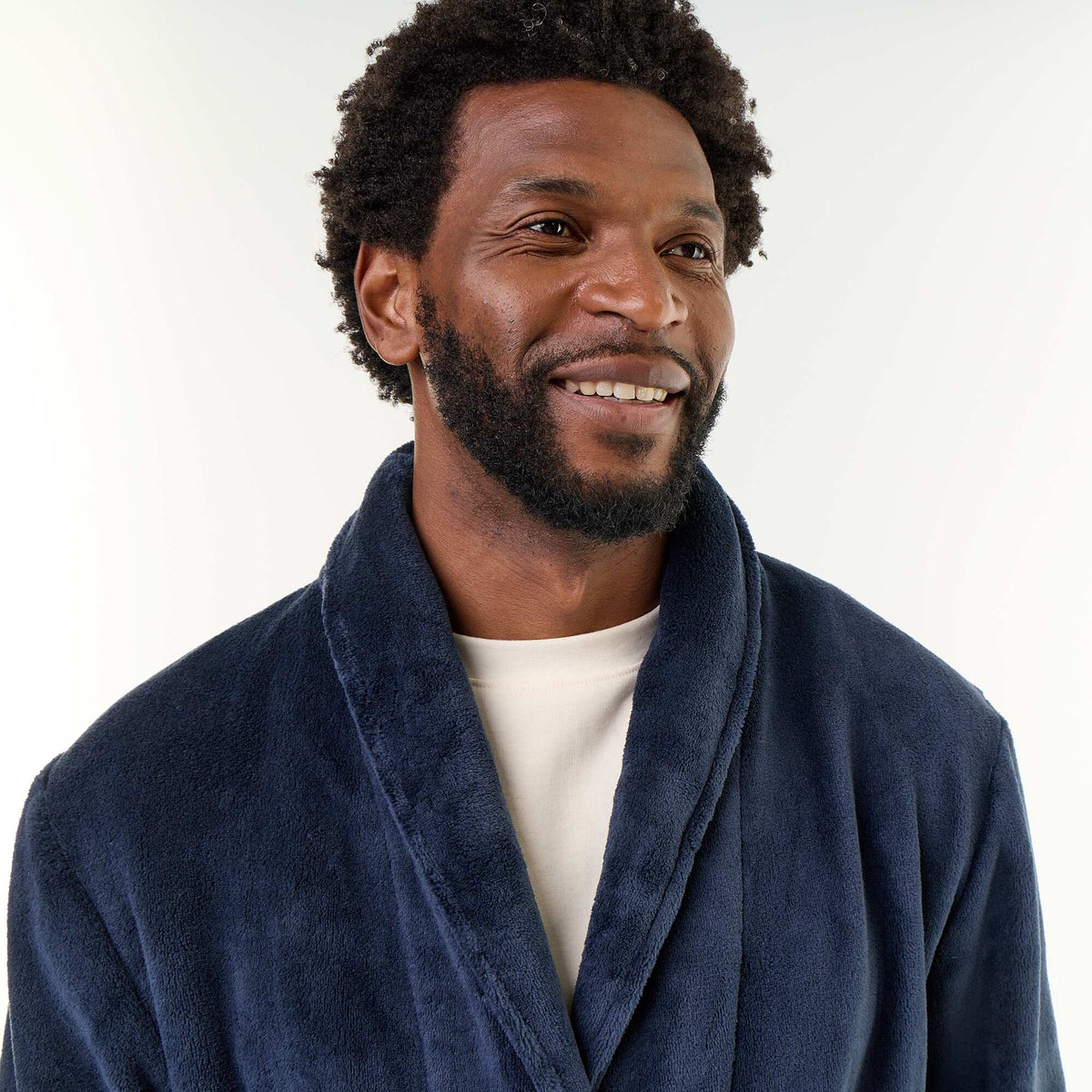 Fleece Bathrobe with Belt BLUE