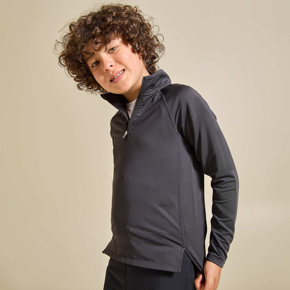 Zip-neck sports jacket BLACK