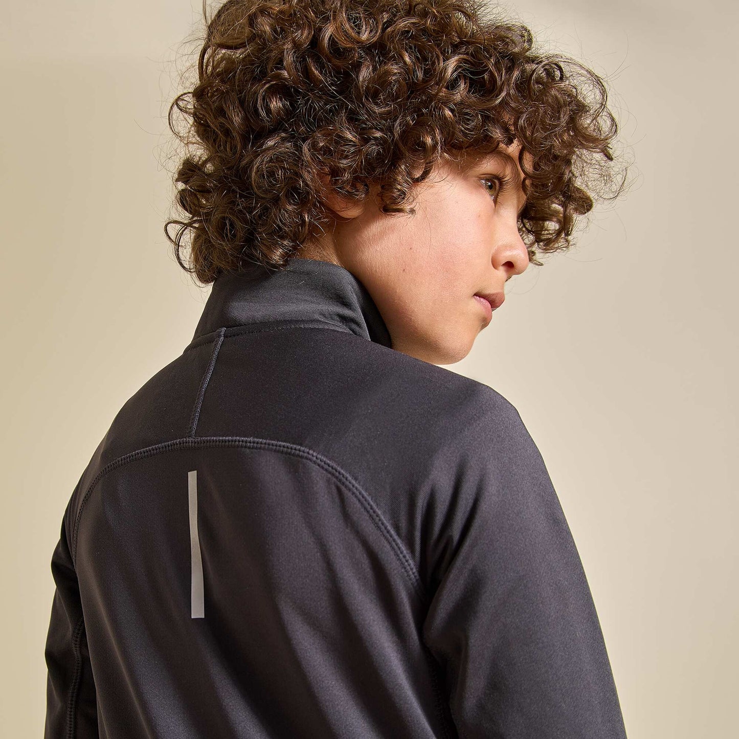 Zip-neck sports jacket BLACK