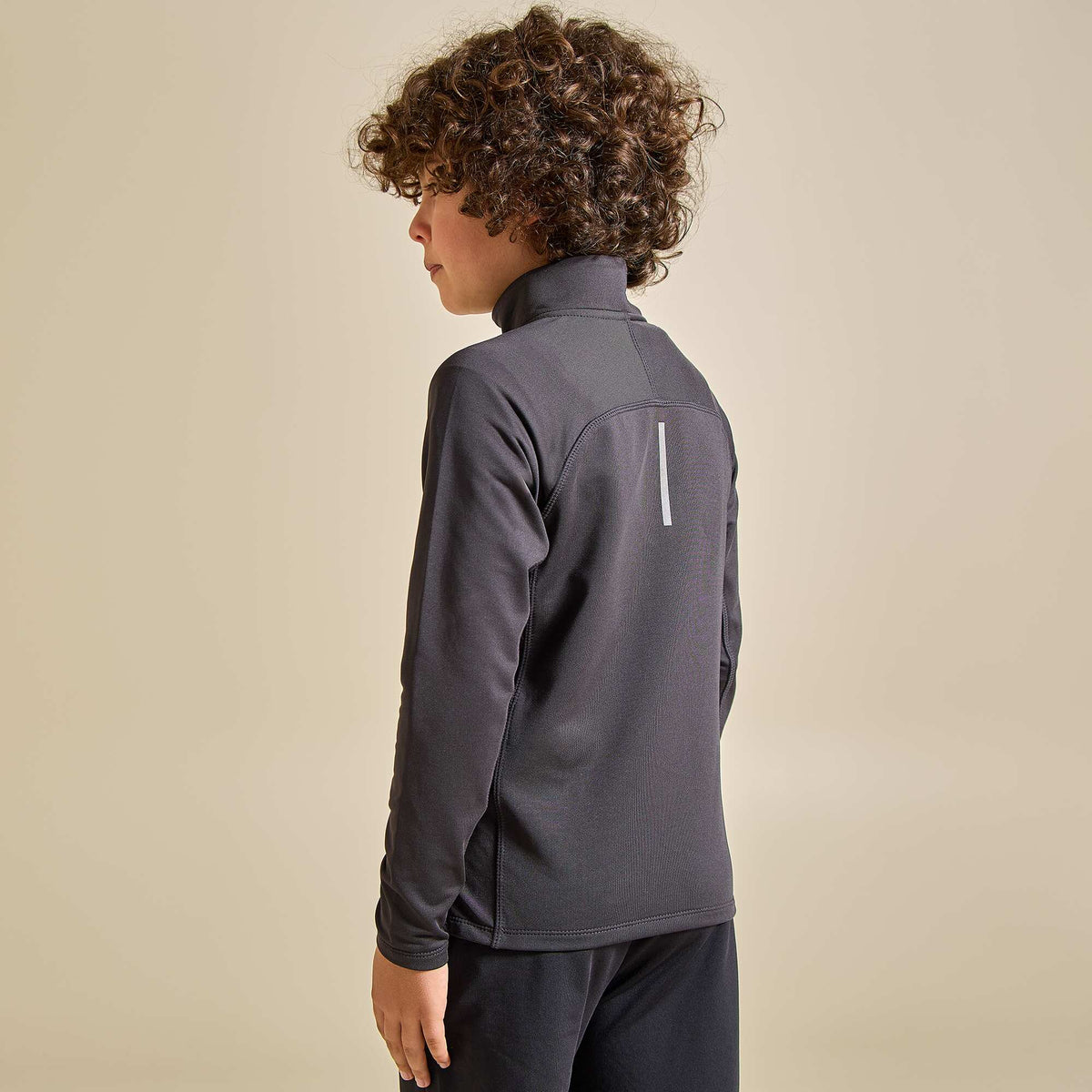 Zip-neck sports jacket BLACK
