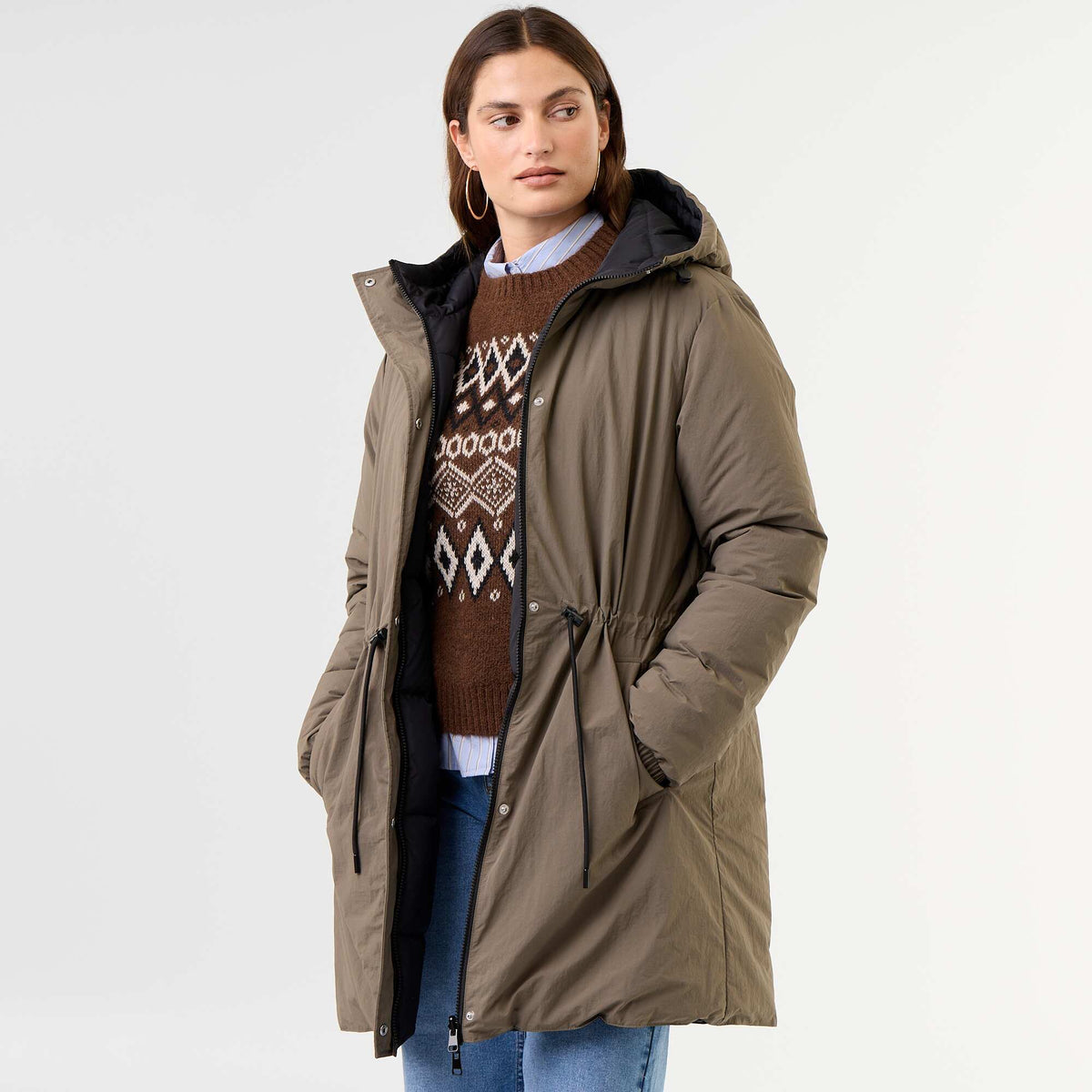 Long Reversible Parka KHAKI
