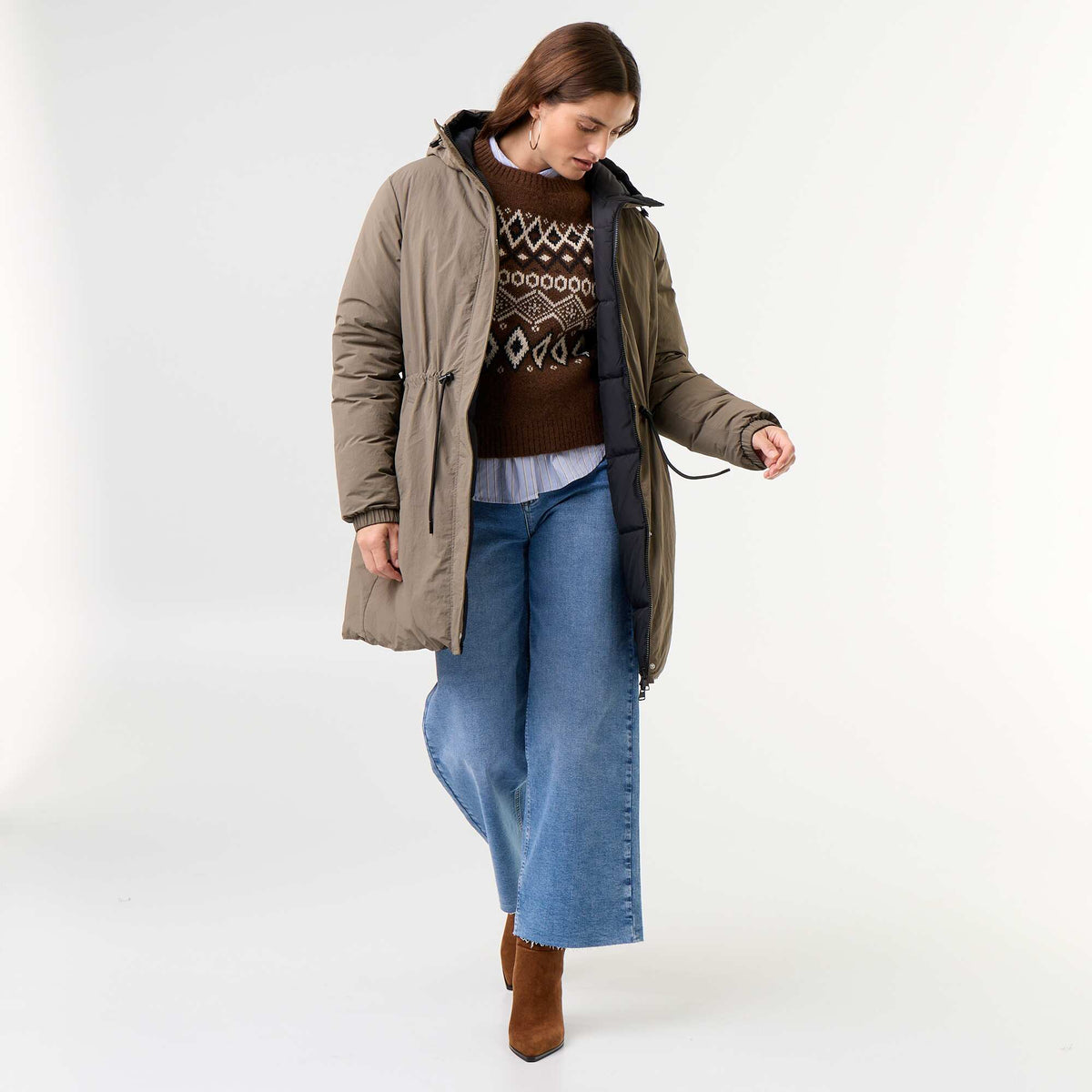 Long Reversible Parka KHAKI