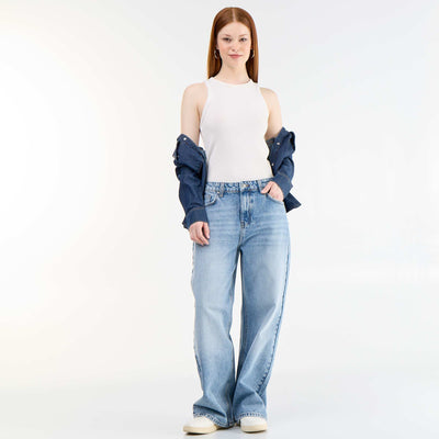 Baggy Fit Denim Trousers BLUE