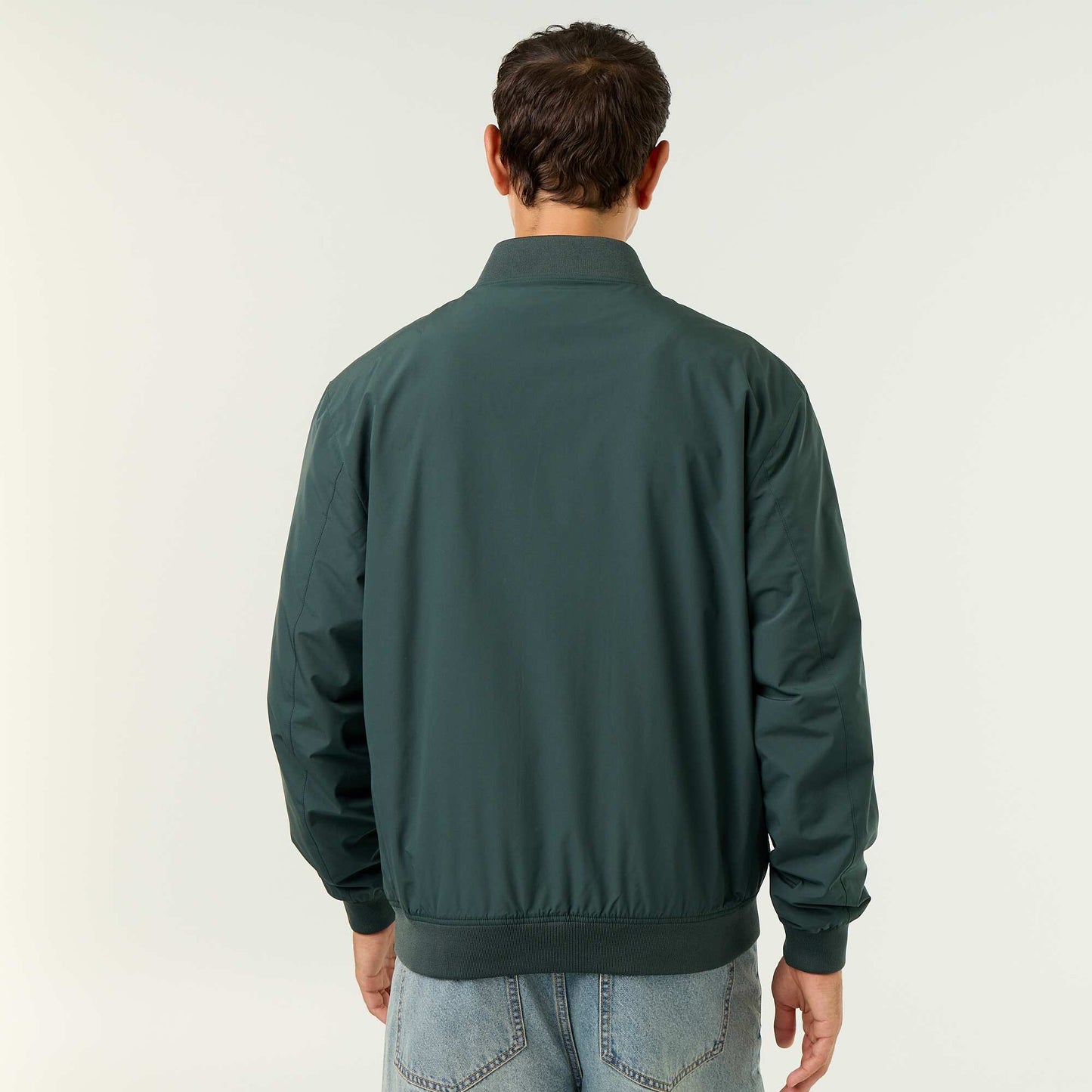 Lightweight Plain Zip-Up Jacket GREEN