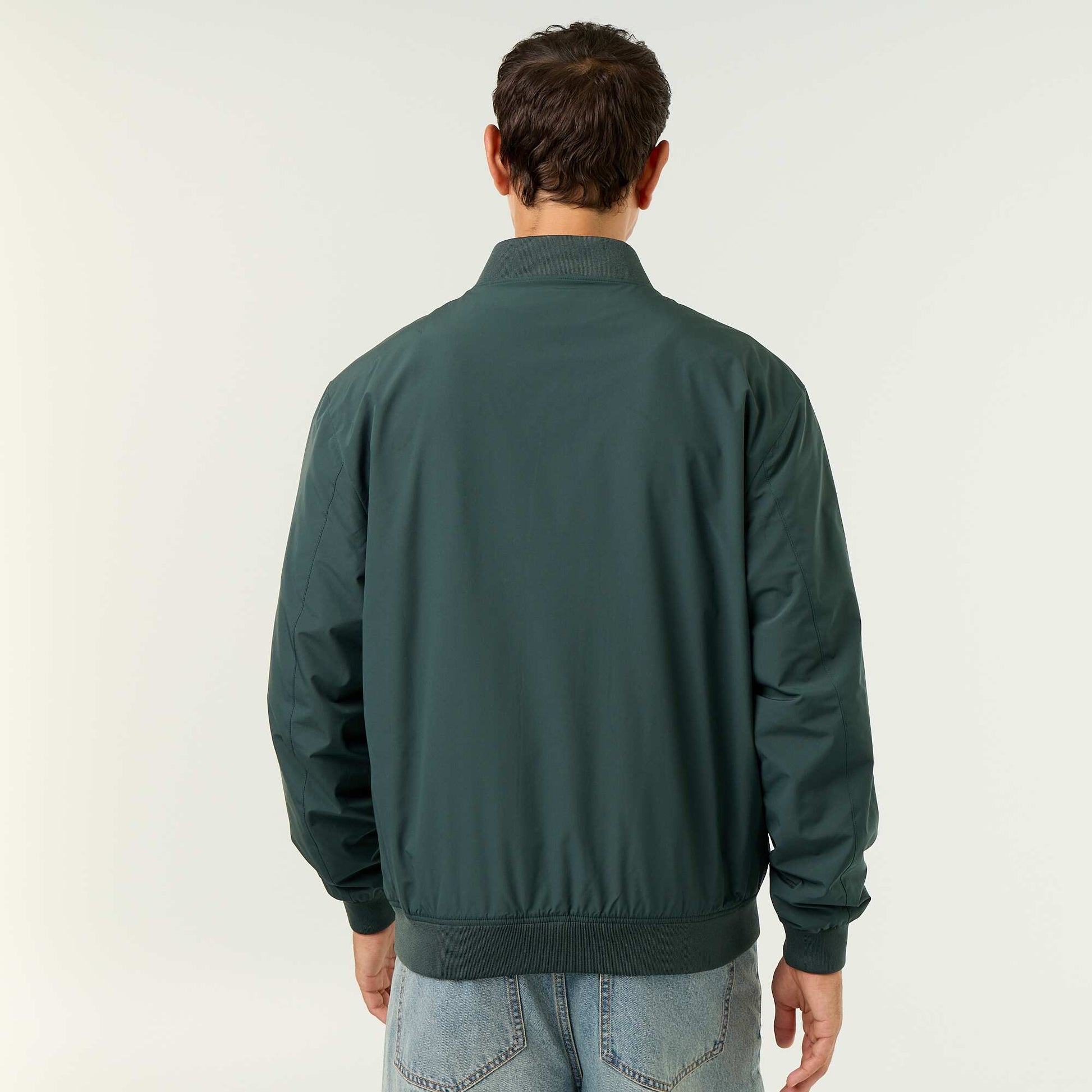 Lightweight Plain Zip-Up Jacket GREEN