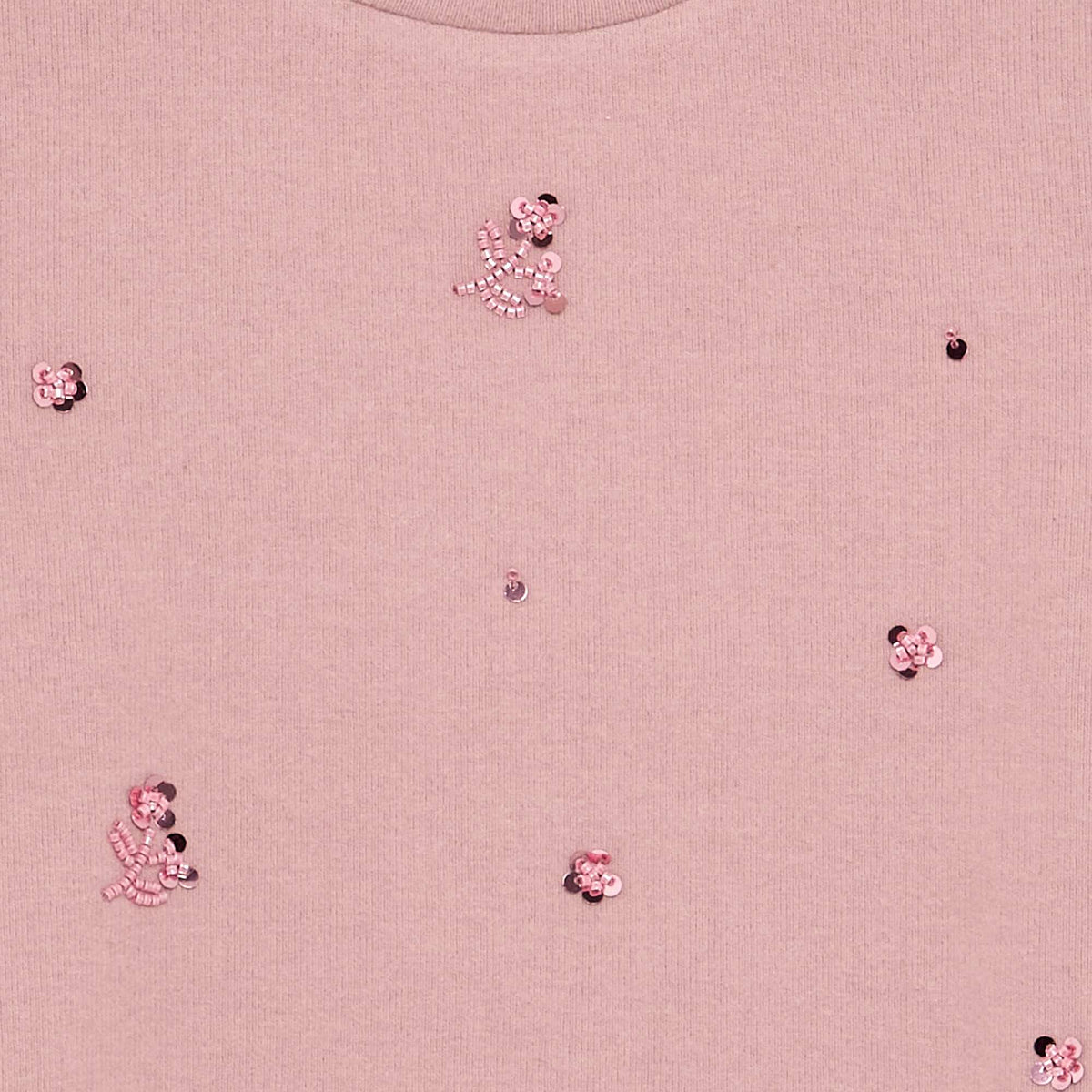 T-shirt with pearl details PINK