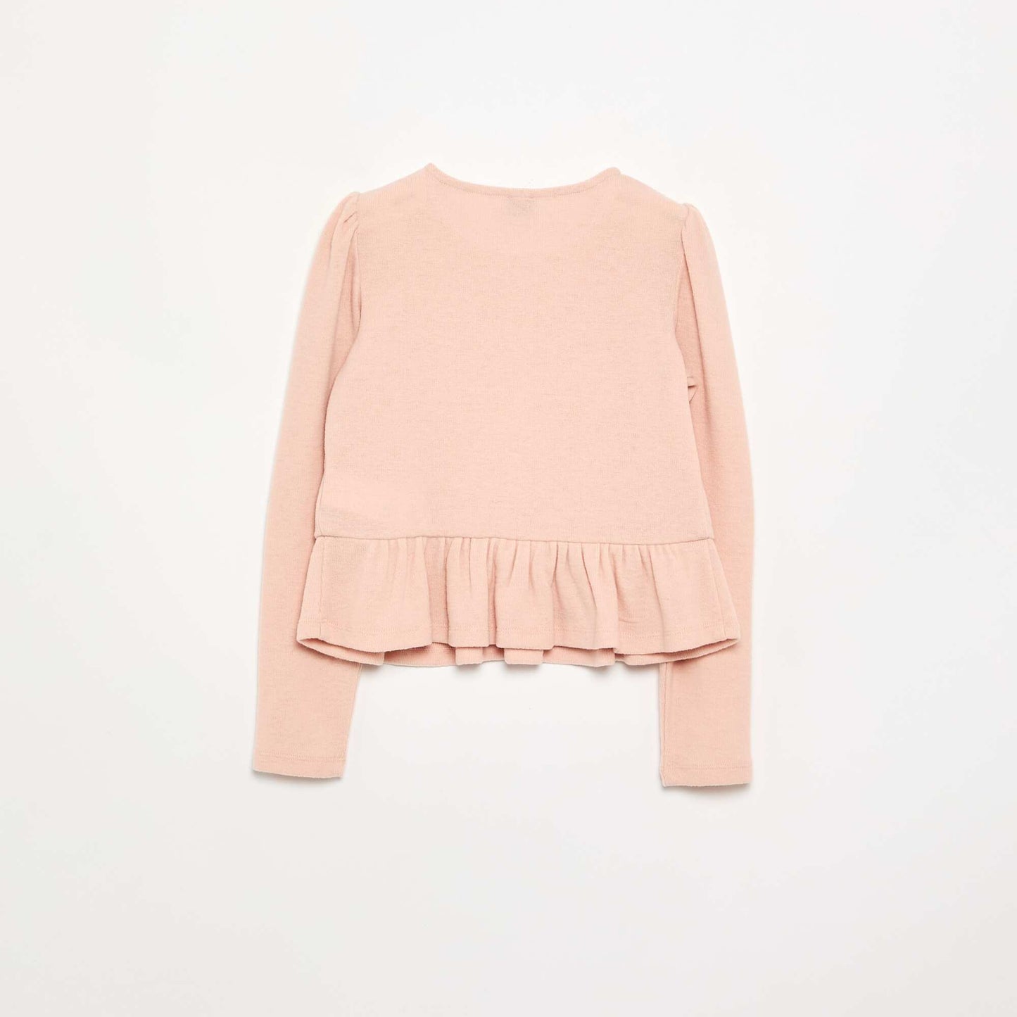 T-shirt with bows and ruffle at the hem ORANGE