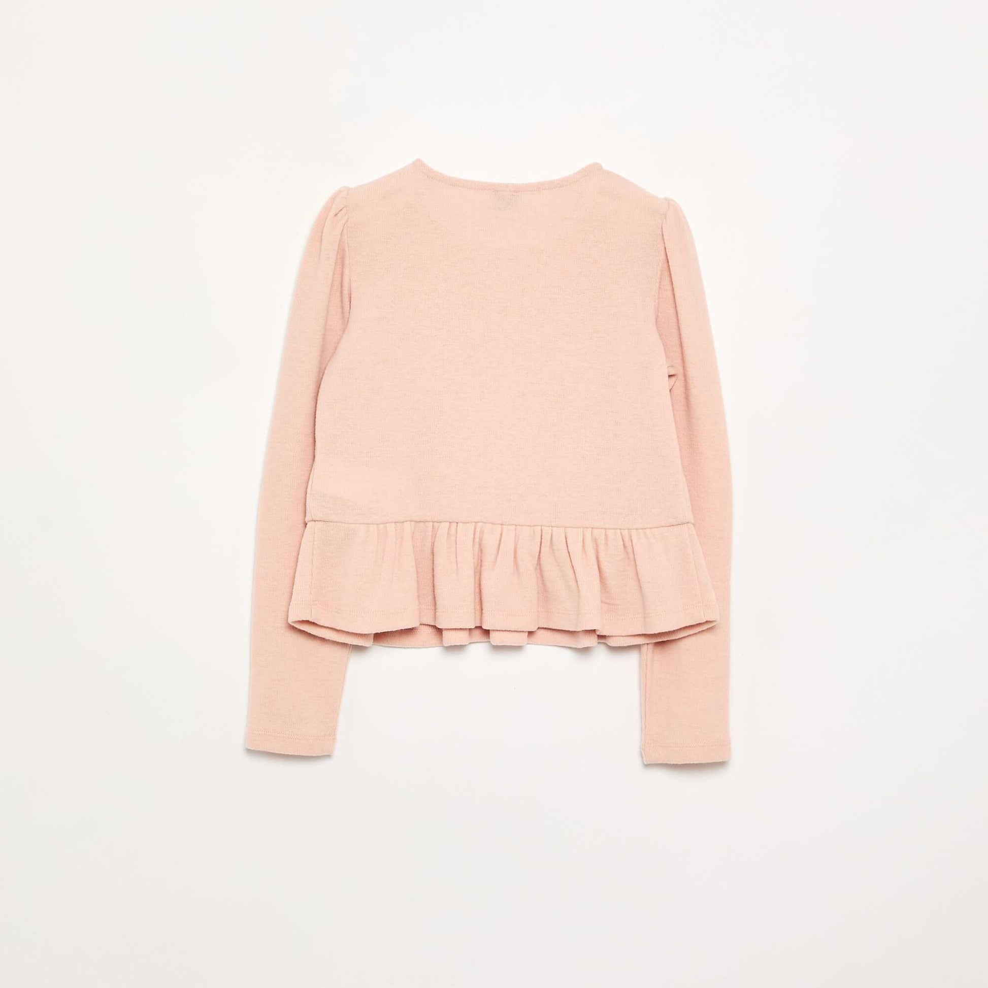 T-shirt with bows and ruffle at the hem ORANGE