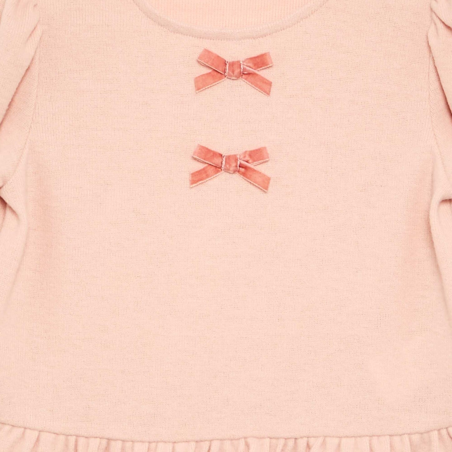 T-shirt with bows and ruffle at the hem ORANGE
