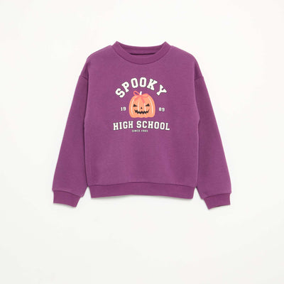Fleece \'Halloween\' Sweatshirt BLACK