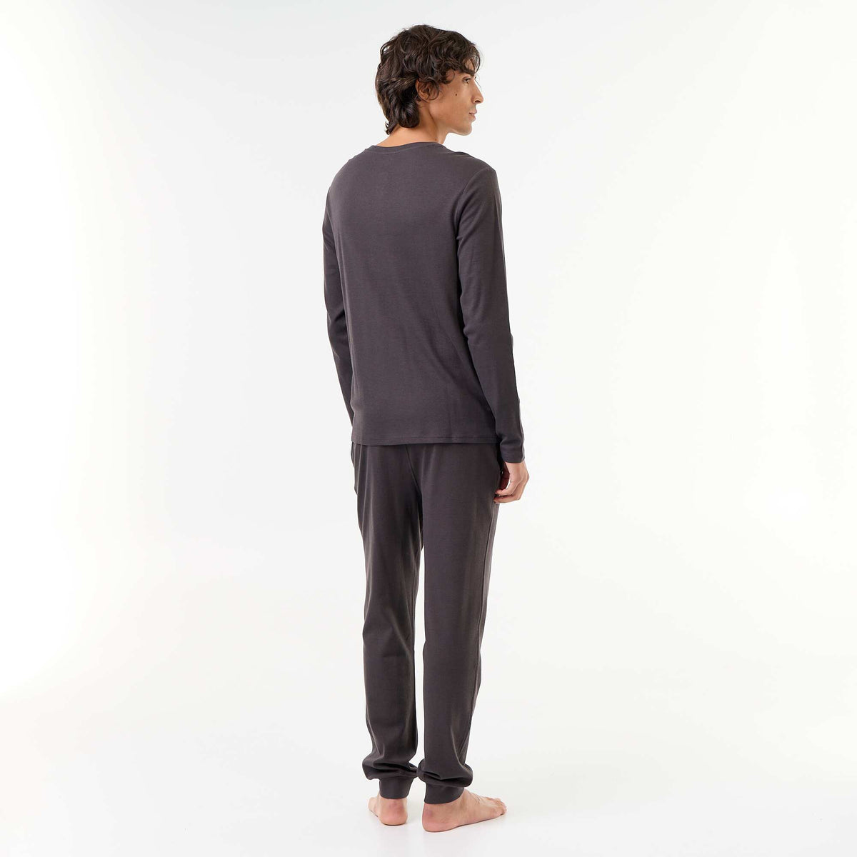 Long pajama set: t-shirt + trousers - 2 pieces BLACK