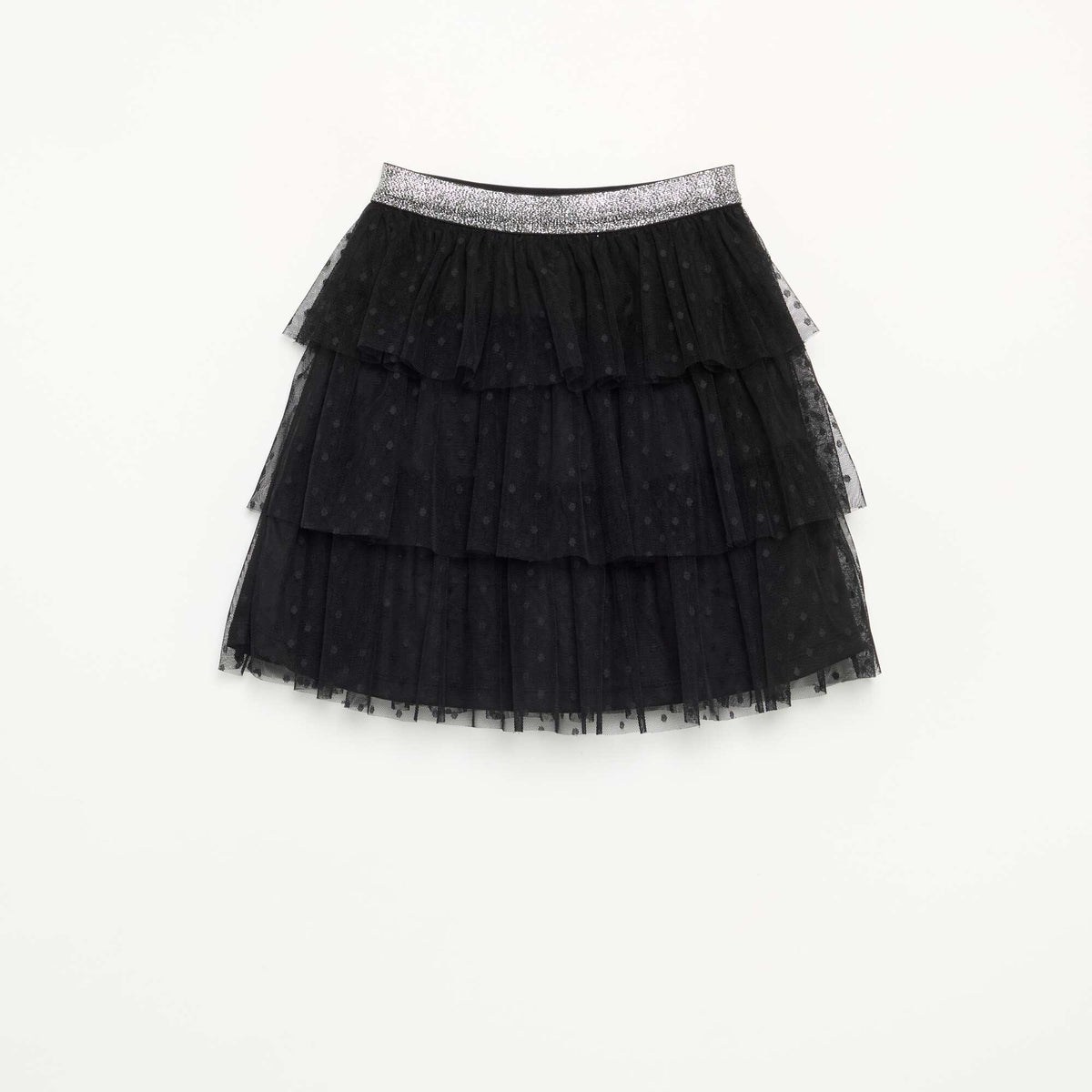 Halloween Ruffled Tulle Skirt BLACK