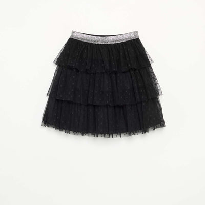 Halloween Ruffled Tulle Skirt BLACK