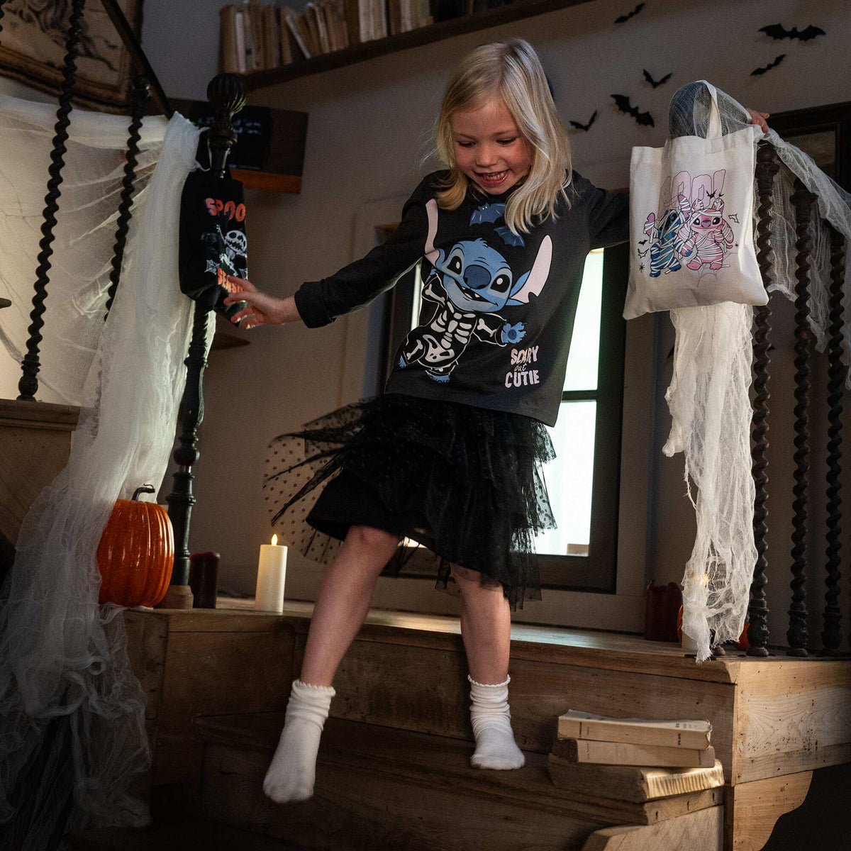 Halloween Ruffled Tulle Skirt BLACK