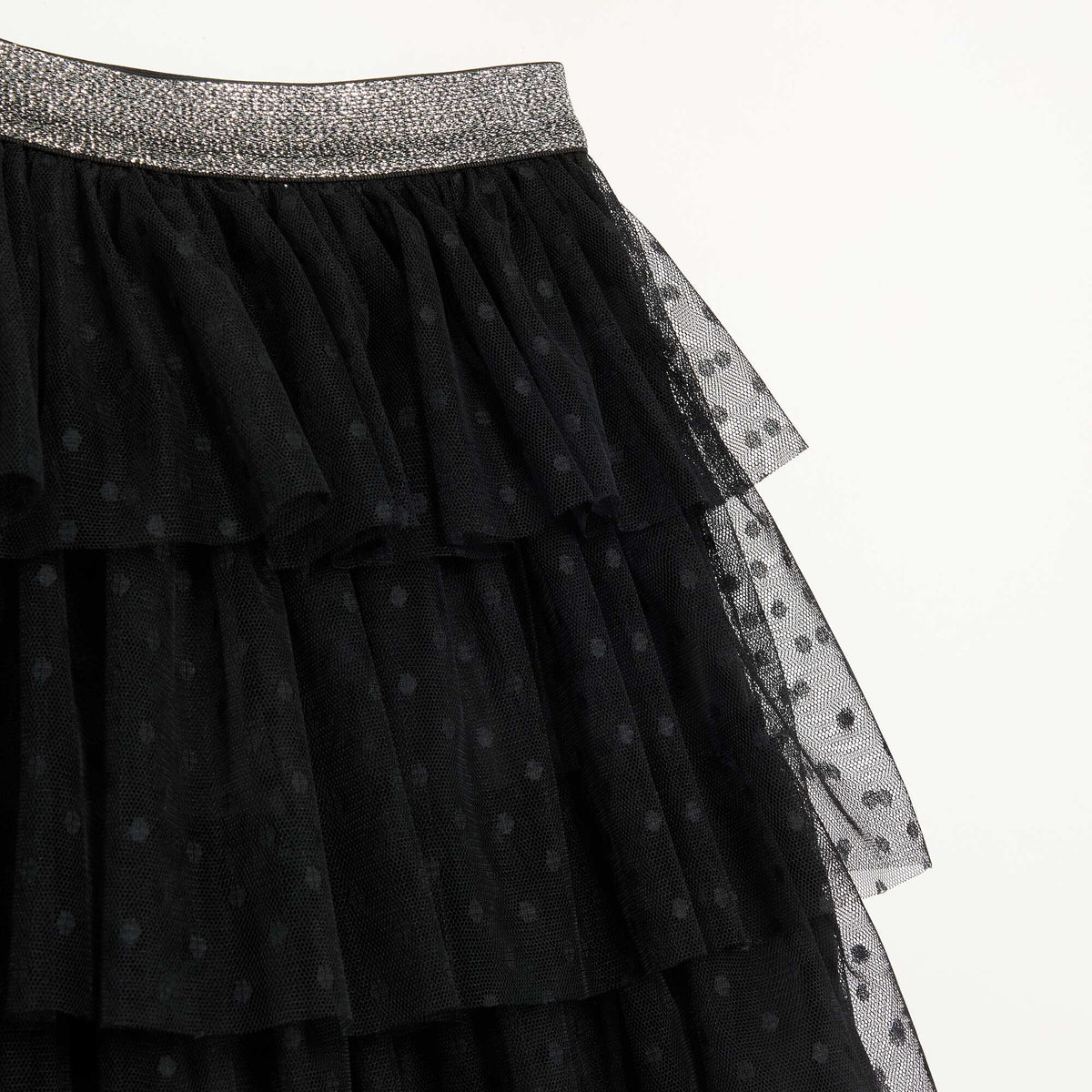 Halloween Ruffled Tulle Skirt BLACK
