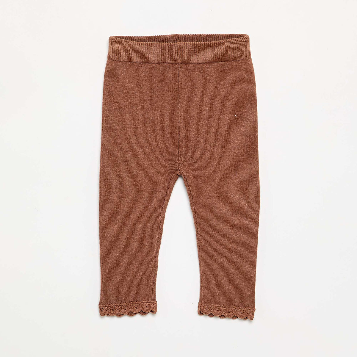 Compact knit sweatshirt + leggings set - 2 pieces BROWN