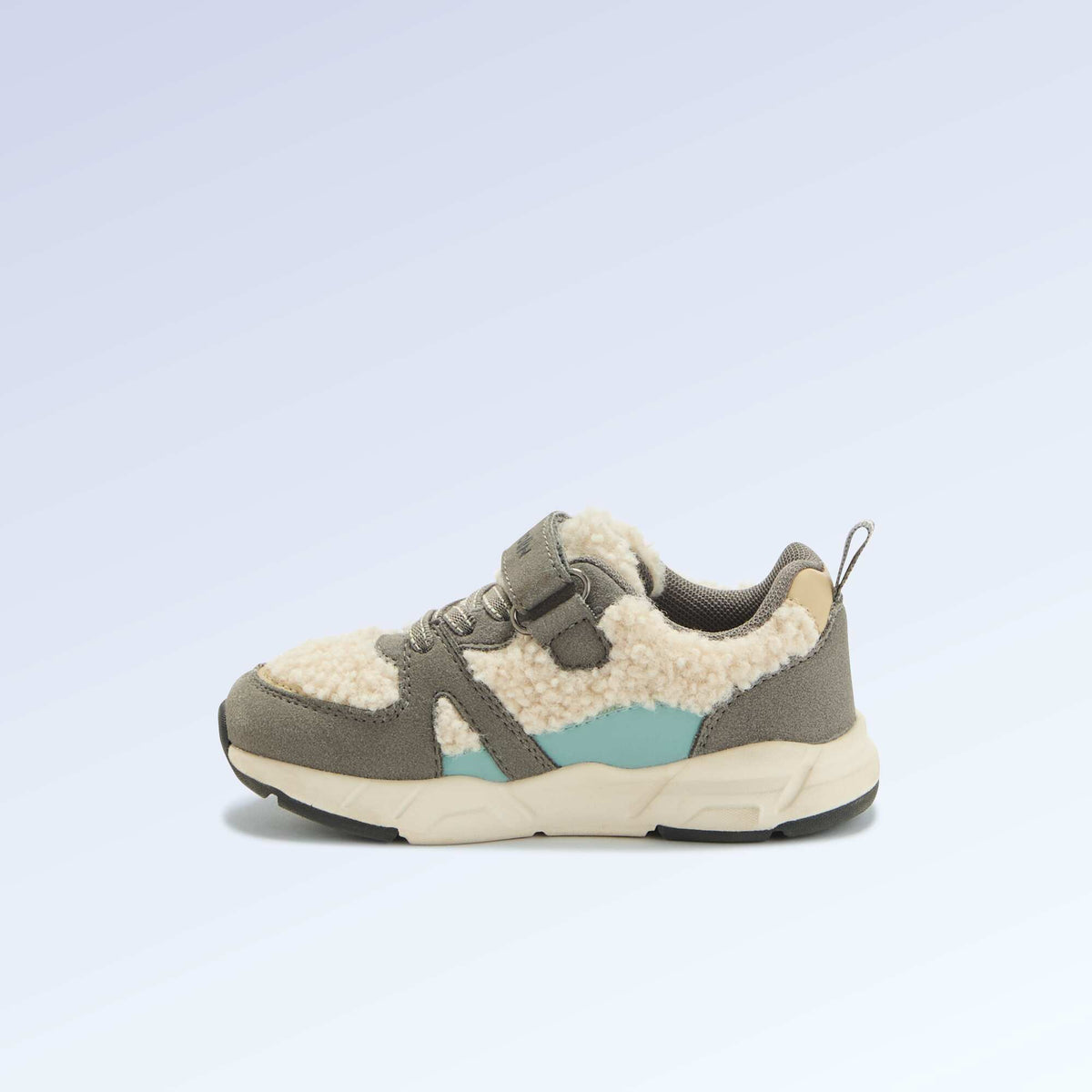 Low-top sneakers in suede-effect and sheepskin-effect GREY