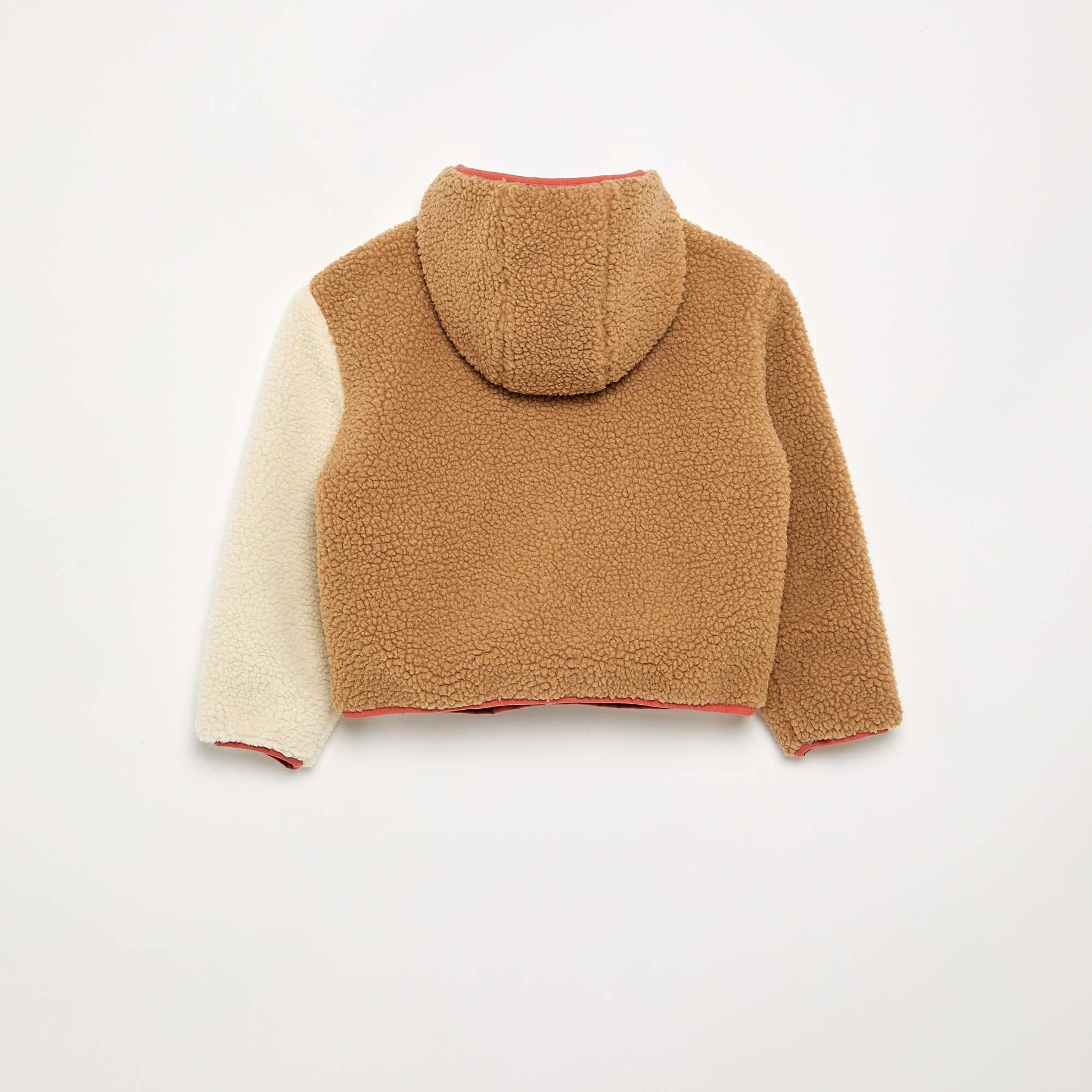Reversible jacket with one faux sheepskin side BEIGE