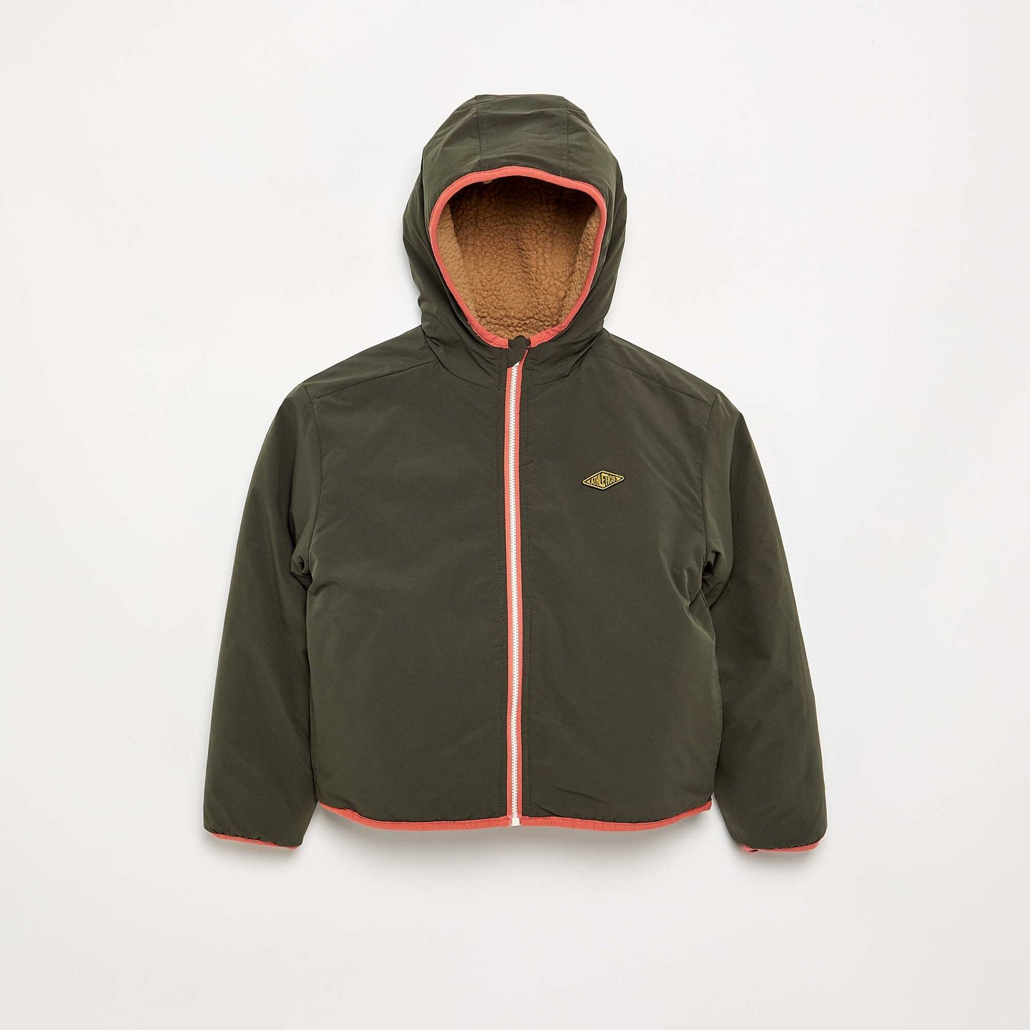 Reversible jacket with one faux sheepskin side BEIGE