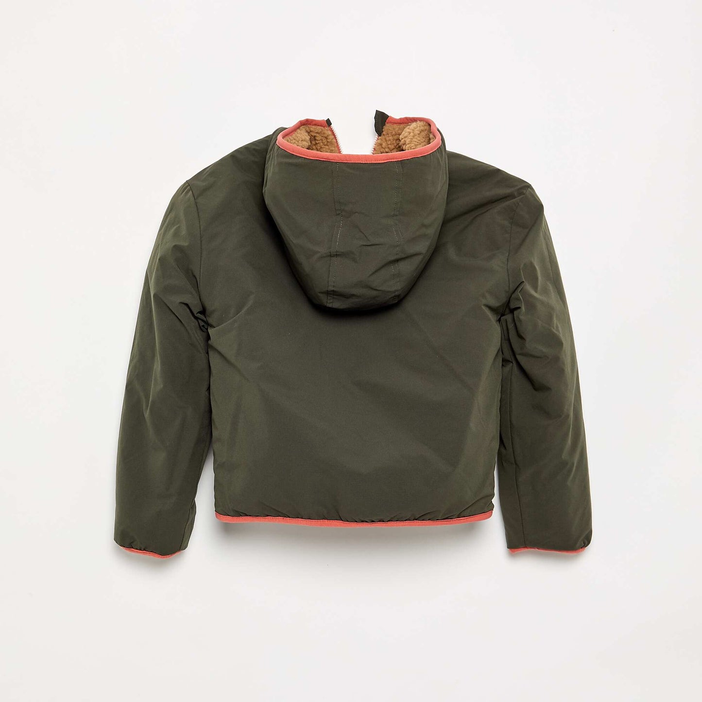 Reversible jacket with one faux sheepskin side BEIGE