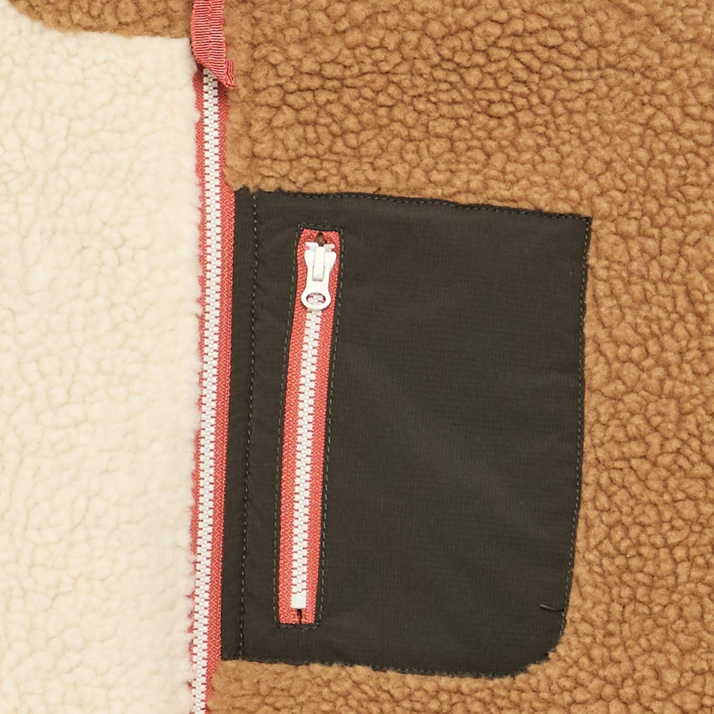 Reversible jacket with one faux sheepskin side BEIGE
