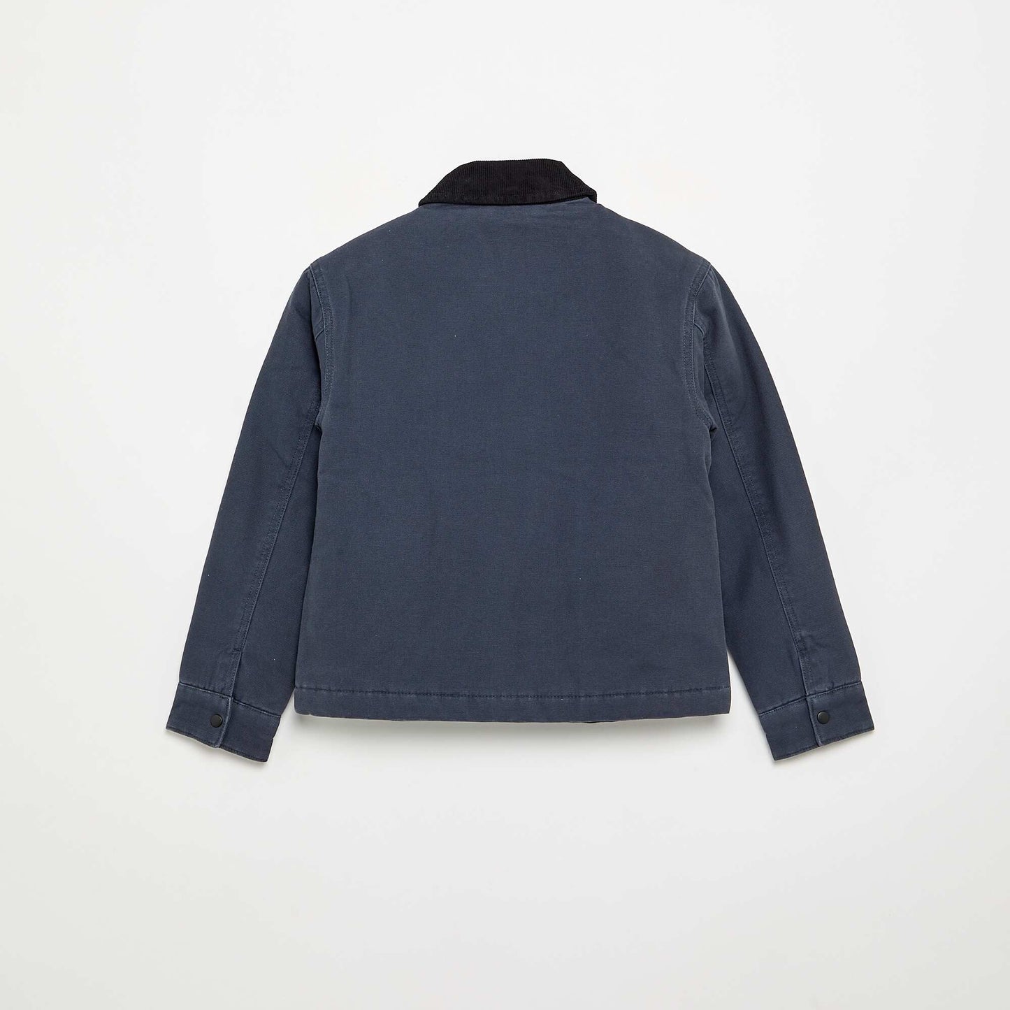 Short jacket with contrasting velvet collar BLUE