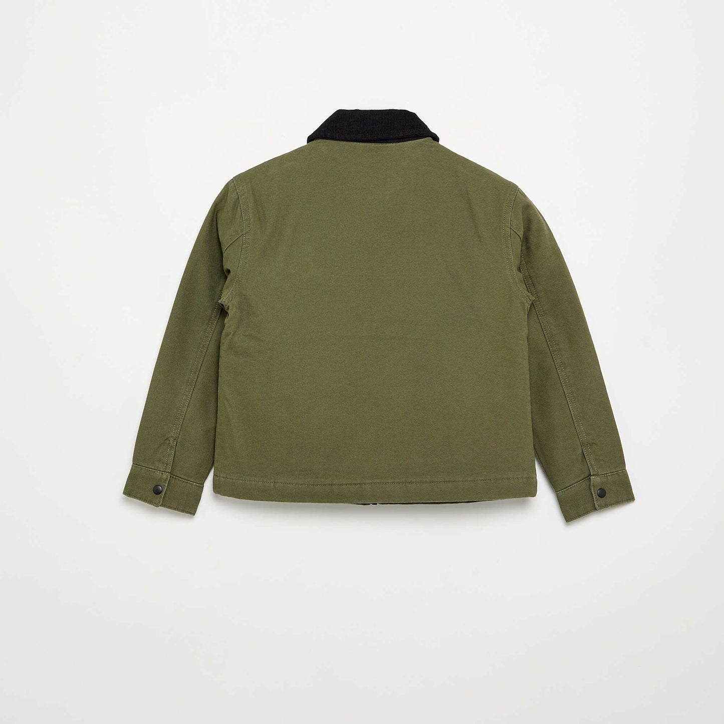 Short jacket with contrasting velvet collar GREEN