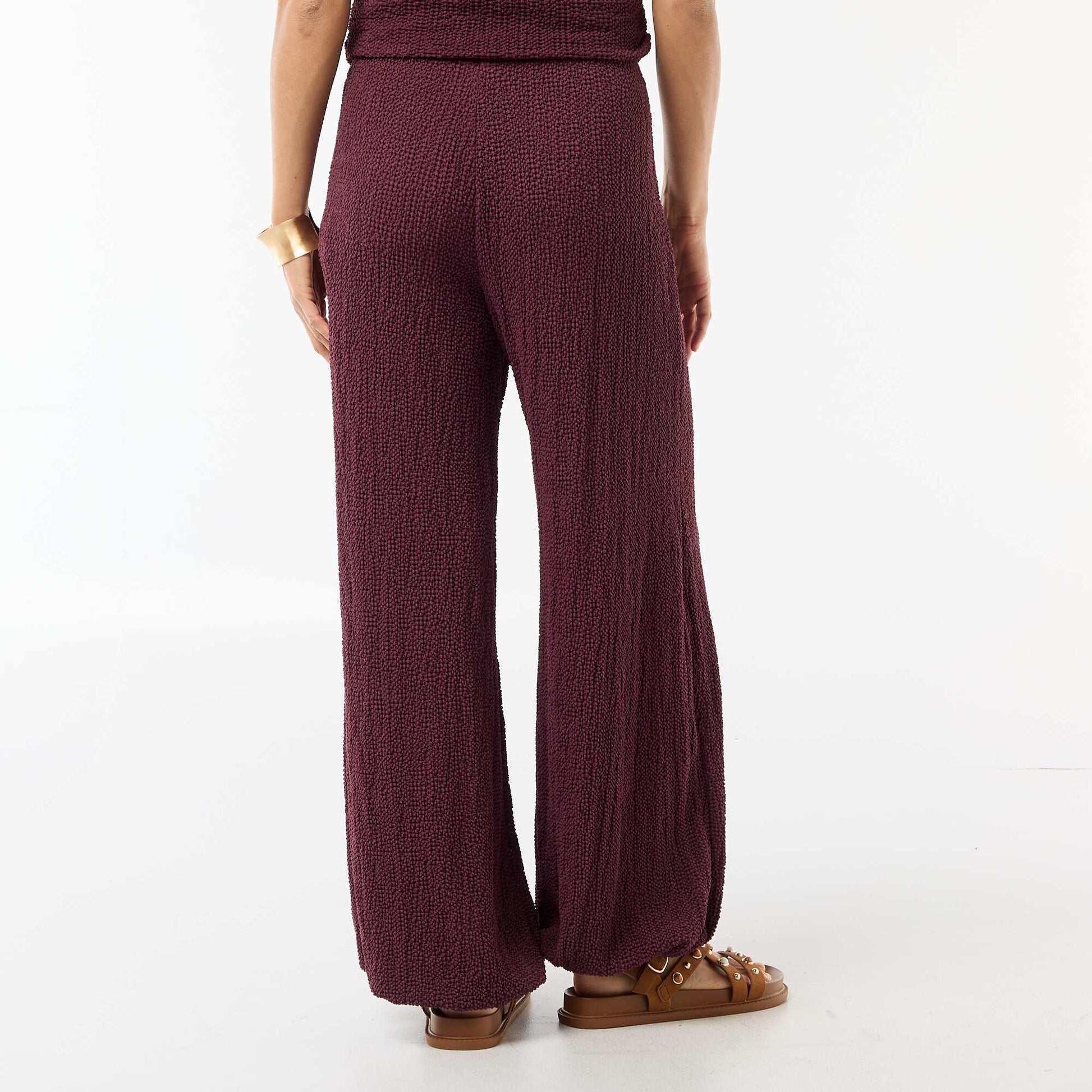 Crinkle Knit Balloon Pants PURPLE