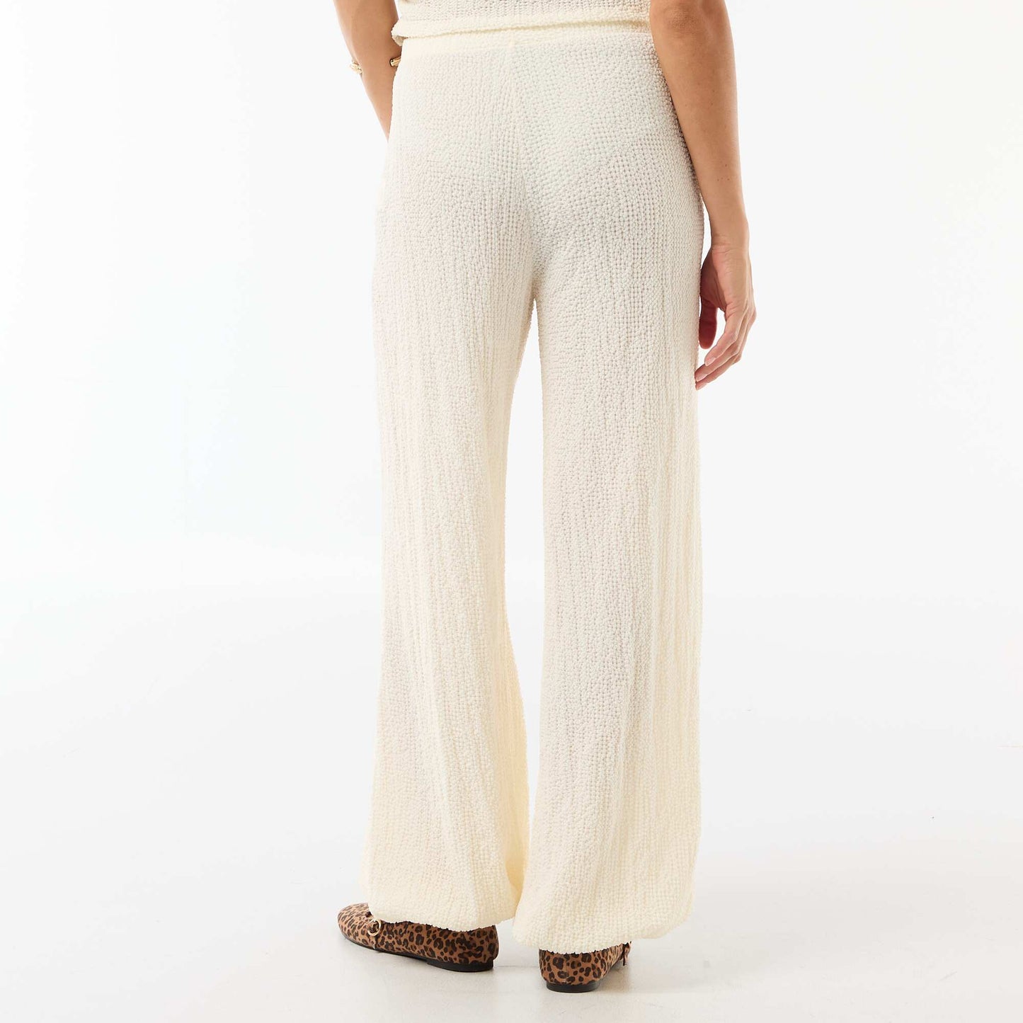Crinkle Knit Balloon Pants WHITE