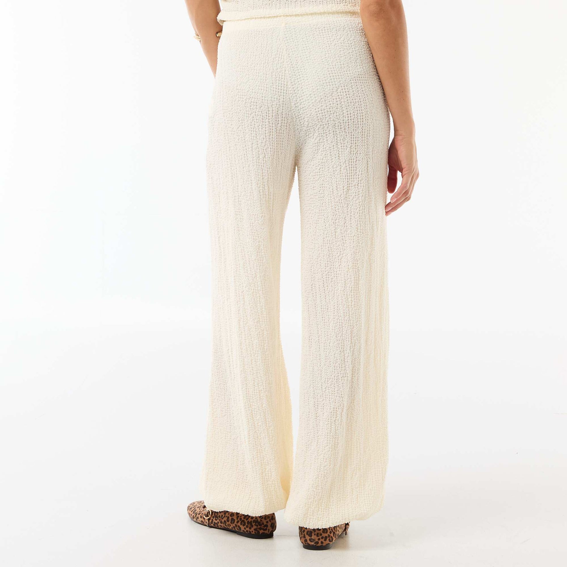 Crinkle Knit Balloon Pants WHITE