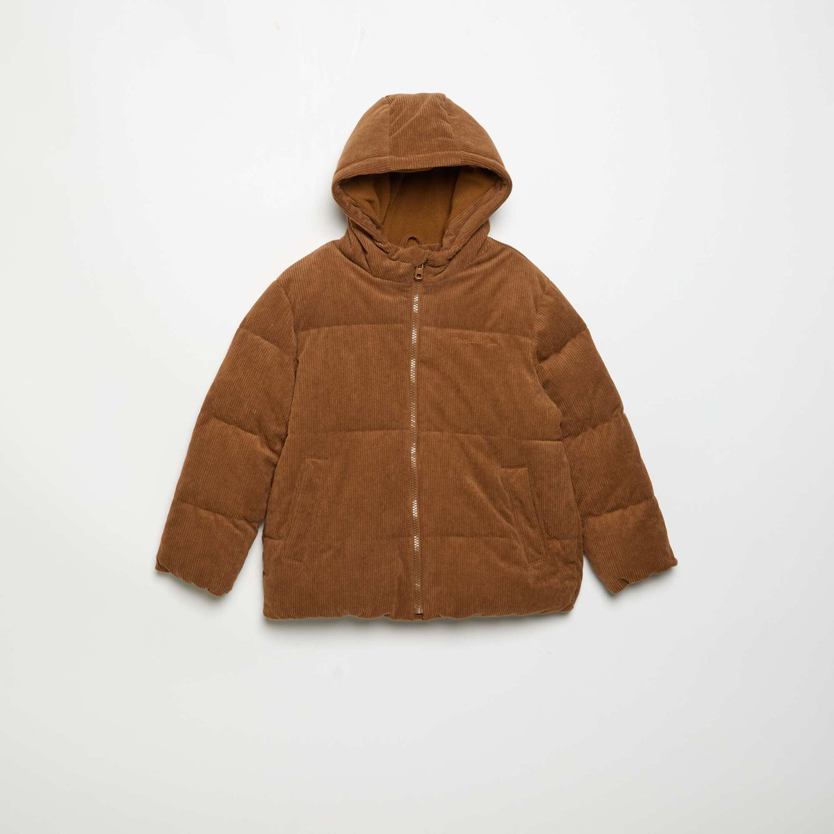 Corduroy Puffer Jacket BROWN