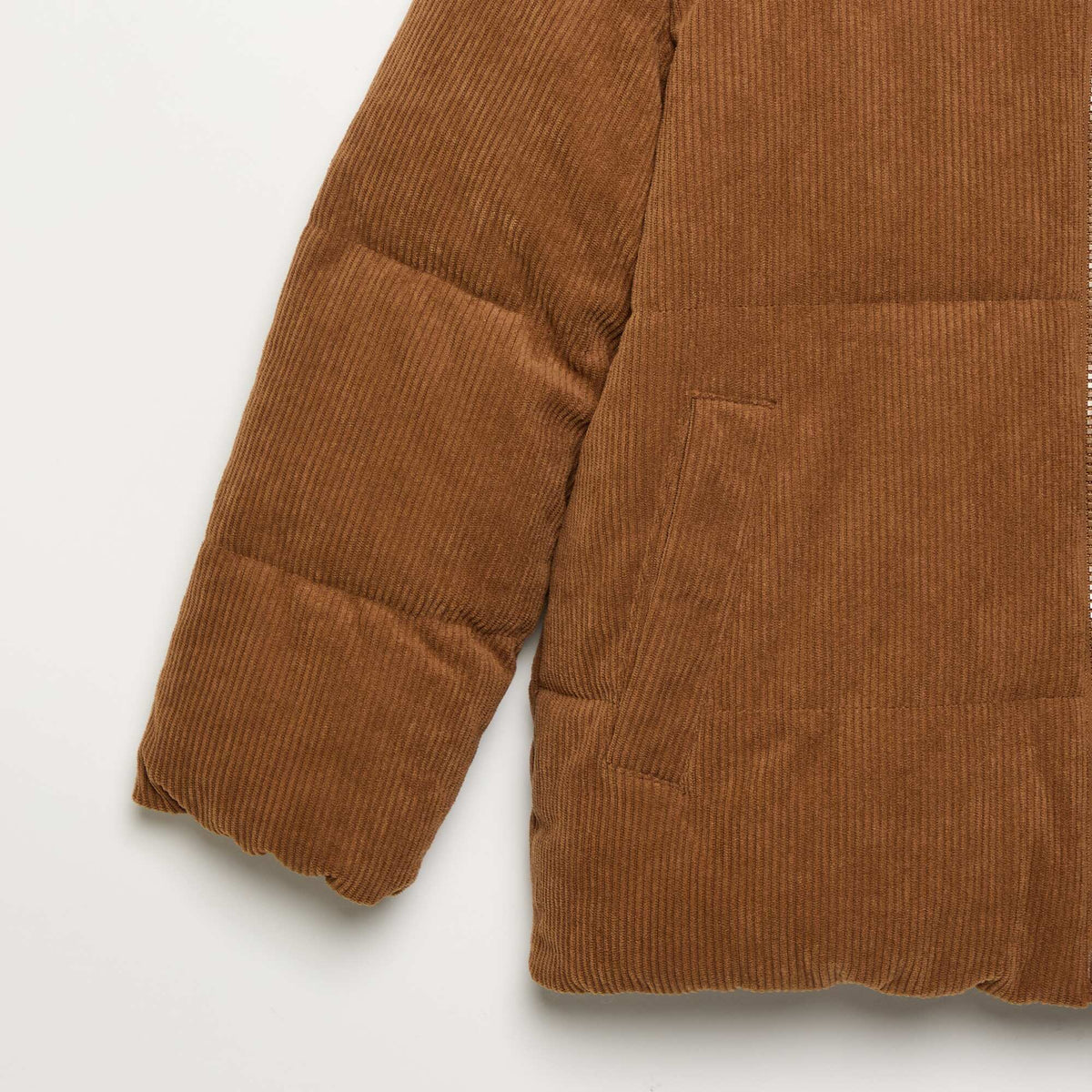Corduroy Puffer Jacket BROWN