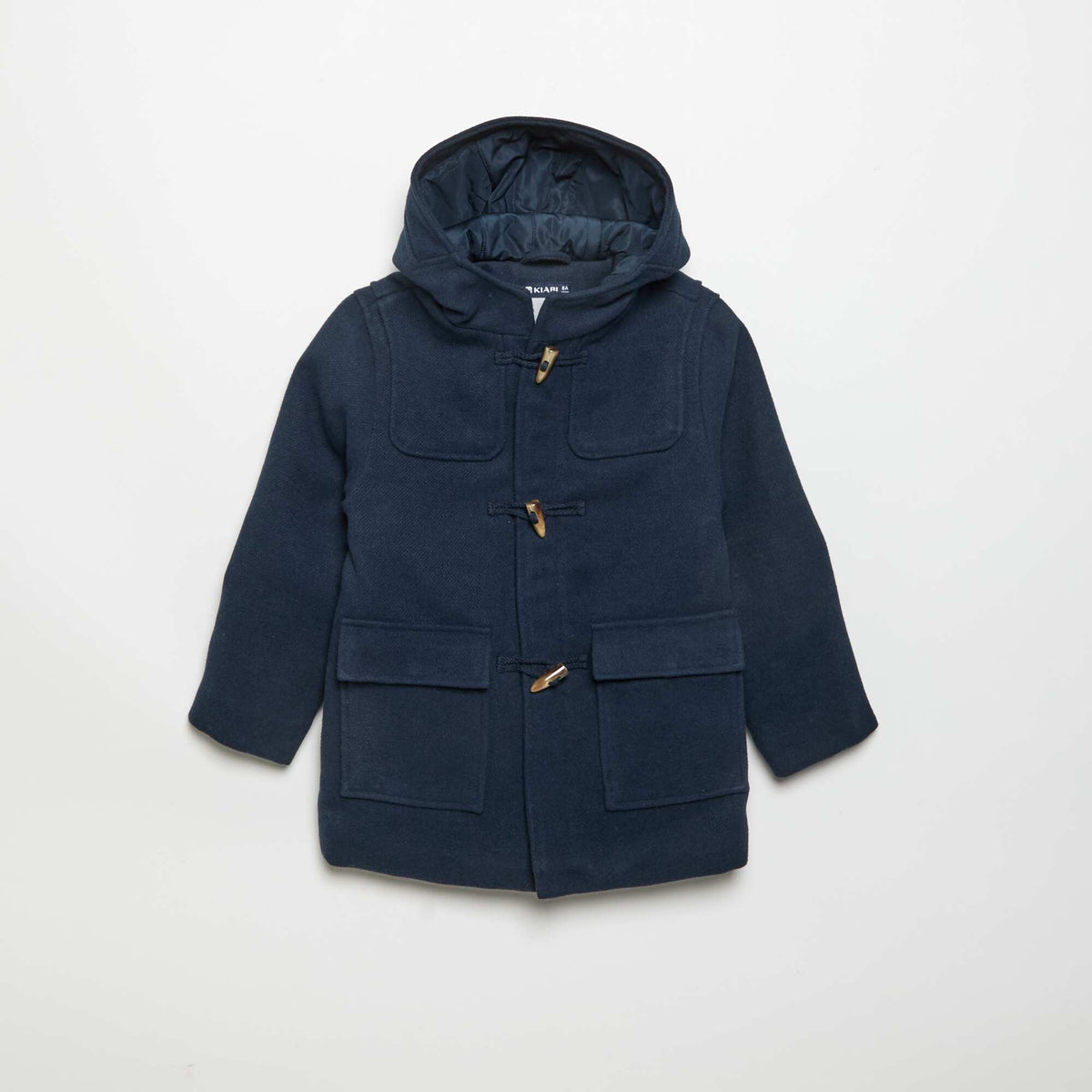 Hooded toggle coat BLUE