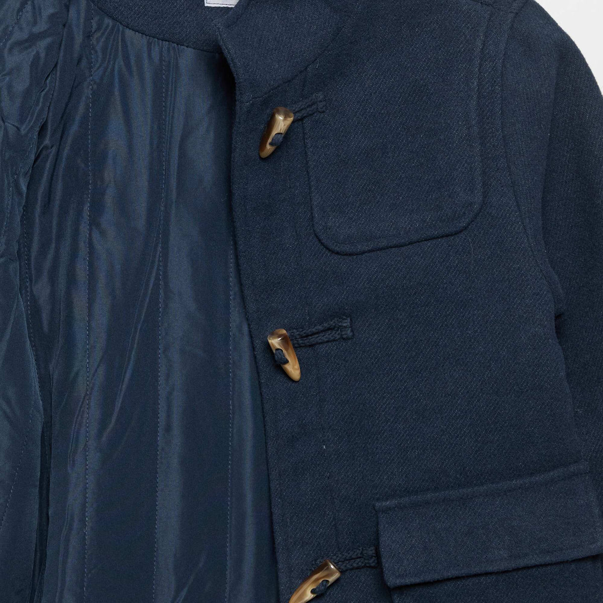 Hooded toggle coat BLUE