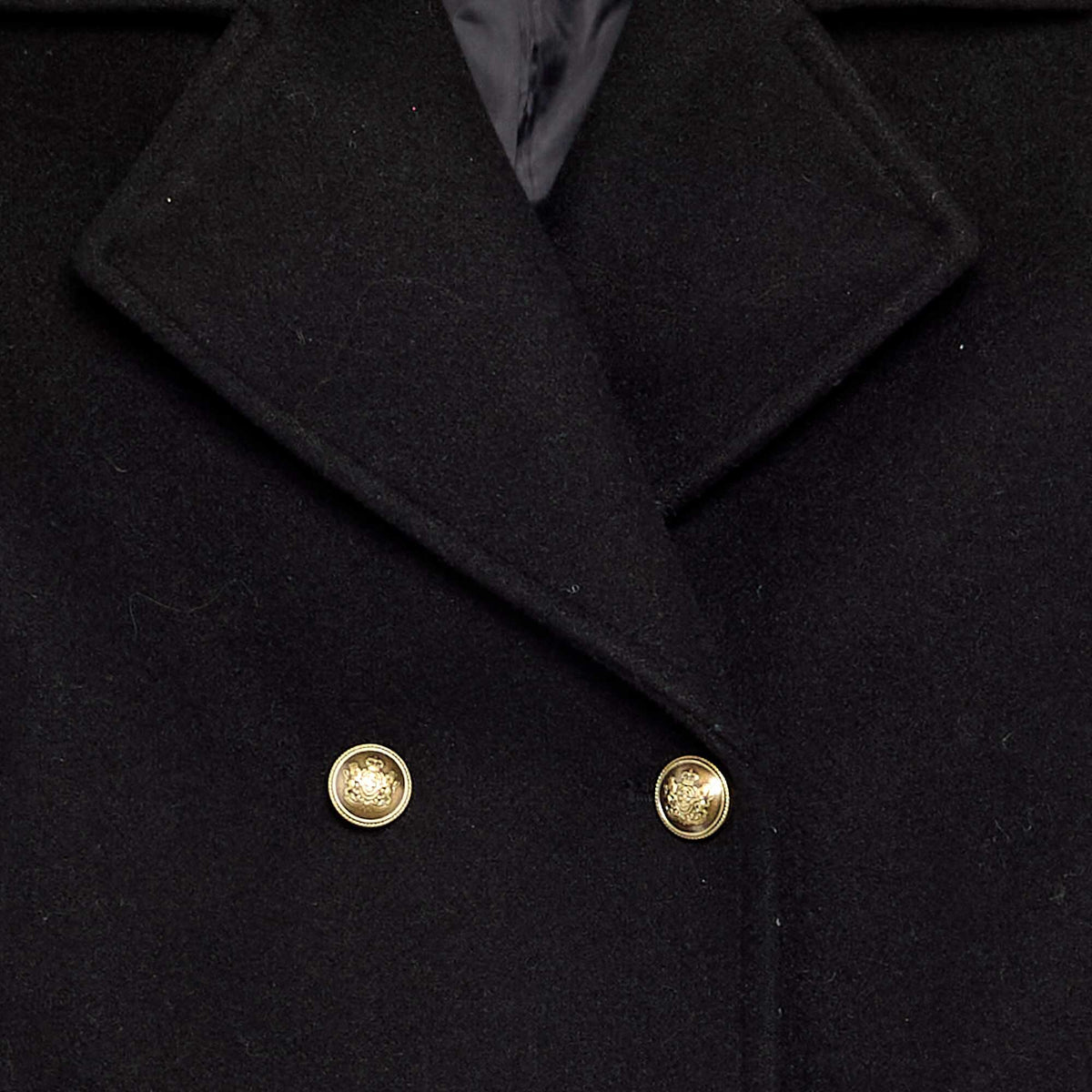 Short pea coat style jacket BLACK