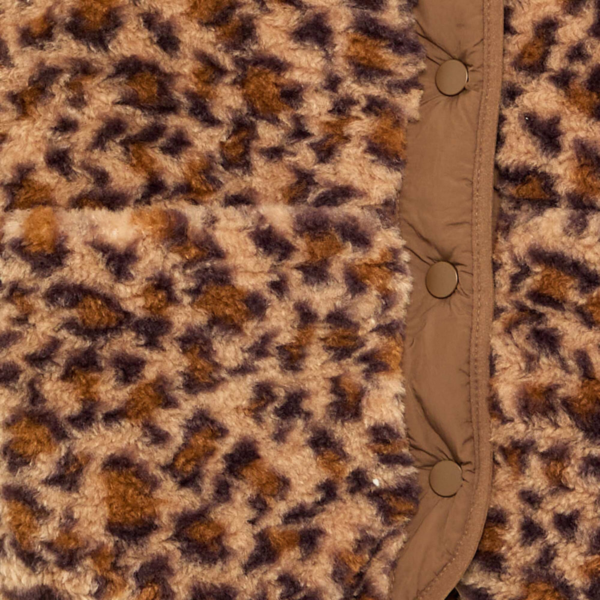 Leopard print faux fur jacket BROWN