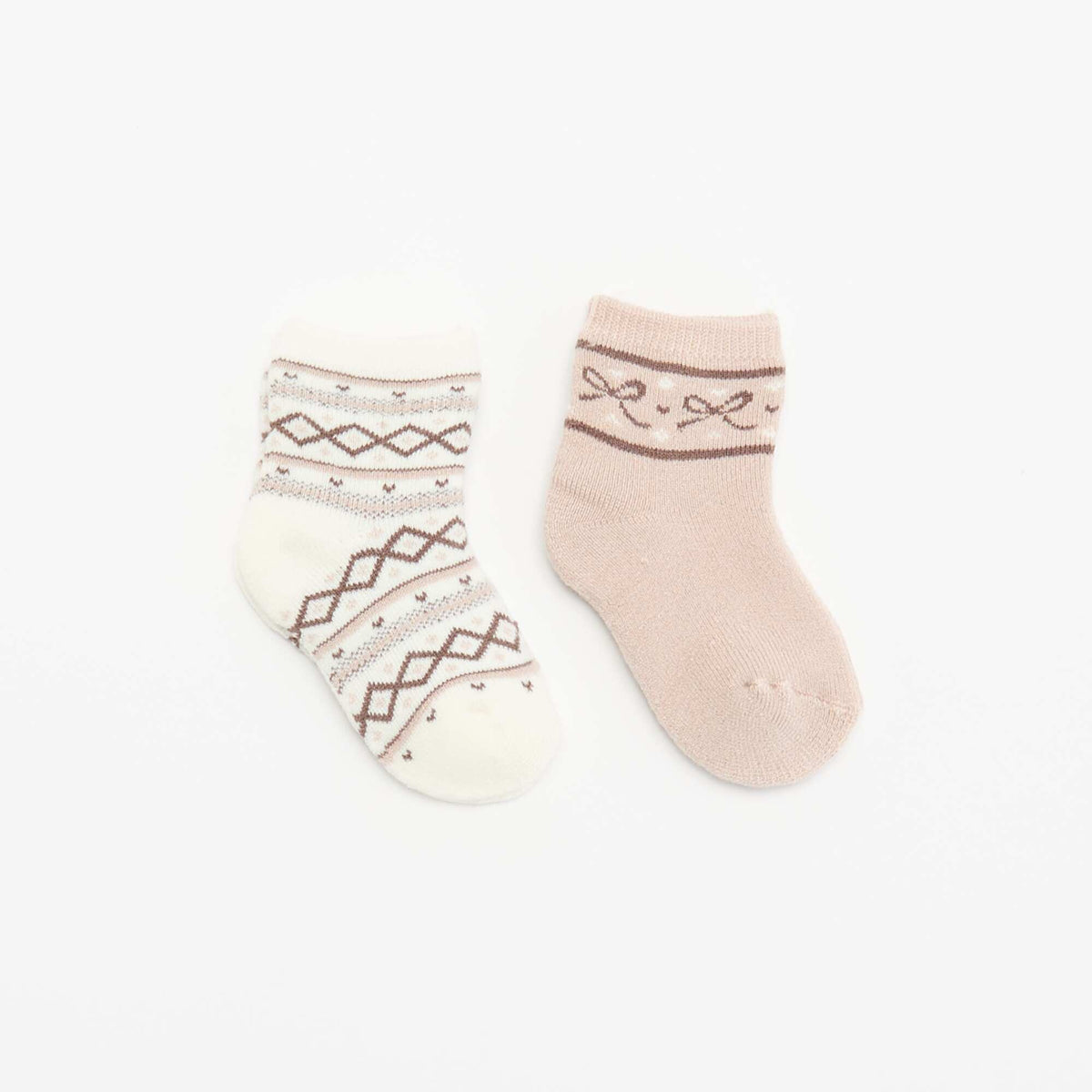 Pack of 2 pairs of lined socks WHITE
