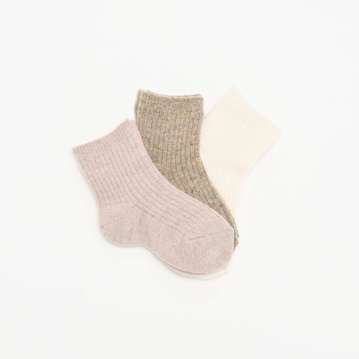 Set of 3 Pairs of Ribbed Knit Socks PINK