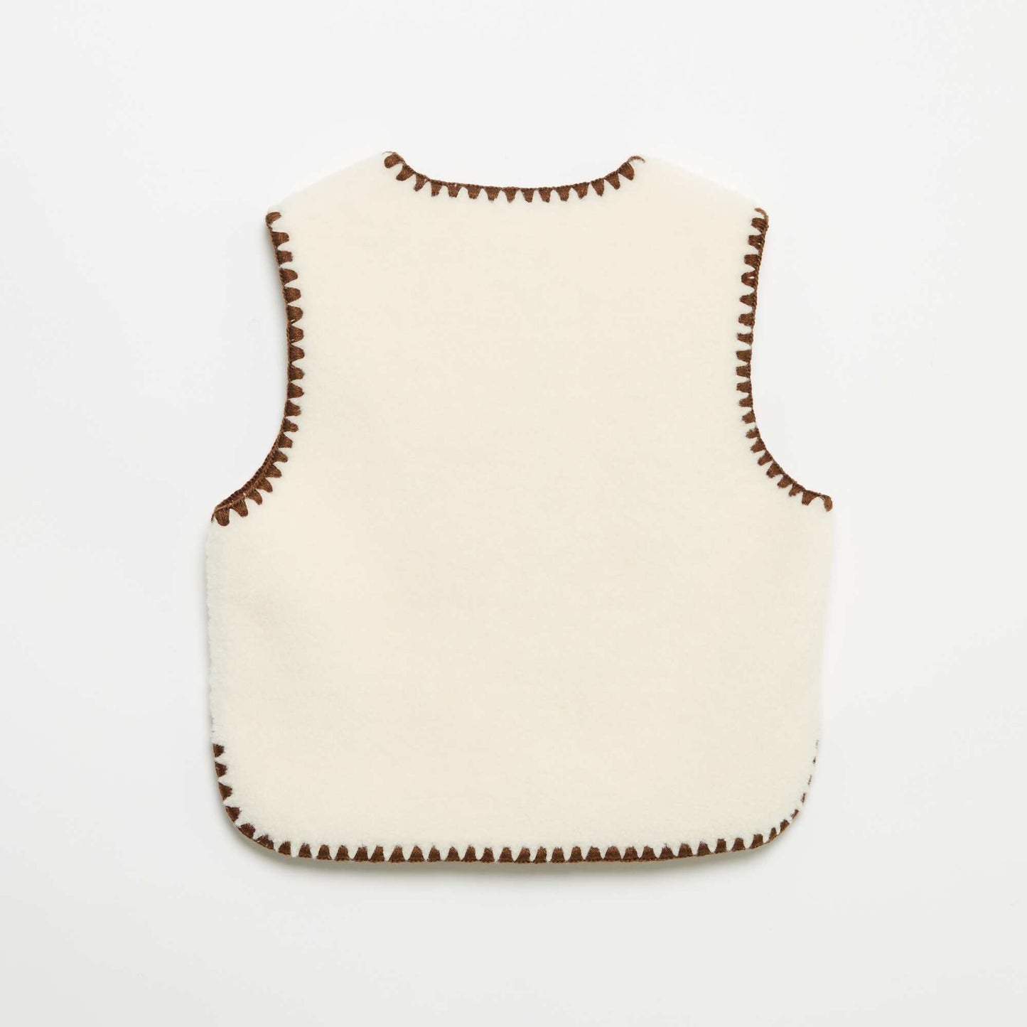 Sleeveless Faux Shearling Vest BEIGE