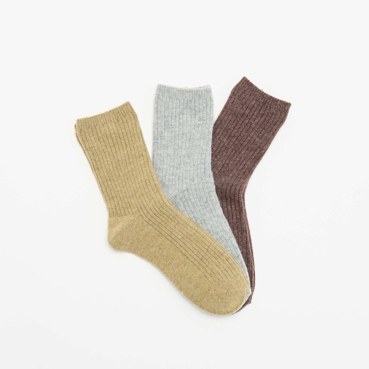 3-Pack of Plain Ankle Socks BROWN