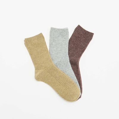 3-Pack of Plain Ankle Socks BROWN
