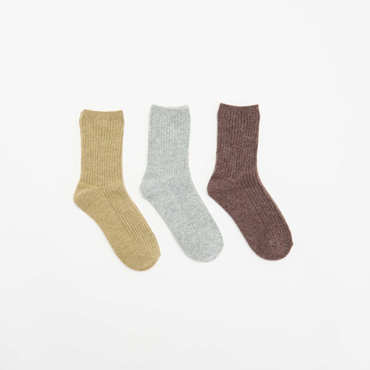 3-Pack of Plain Ankle Socks BROWN