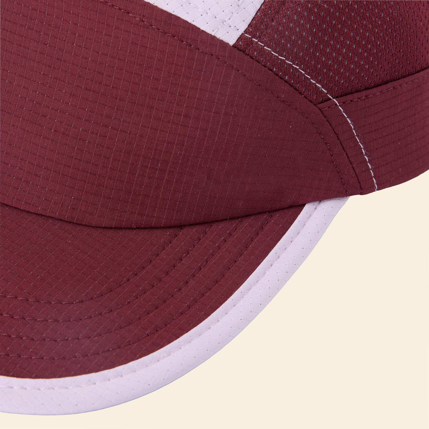 Running cap with soft brim RED