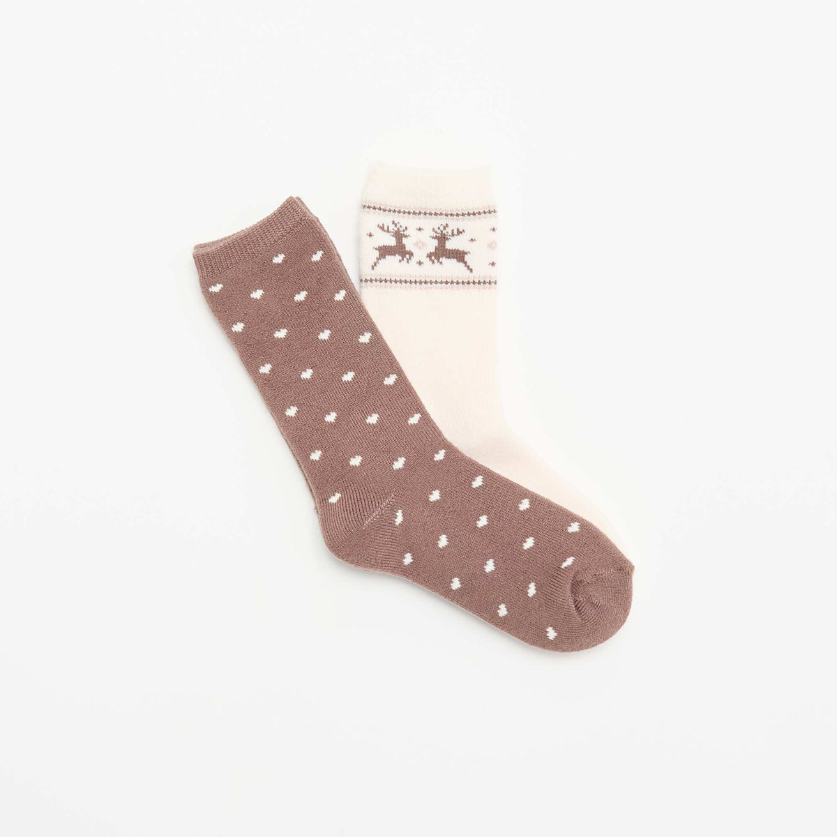 2-pack of lined socks PINK