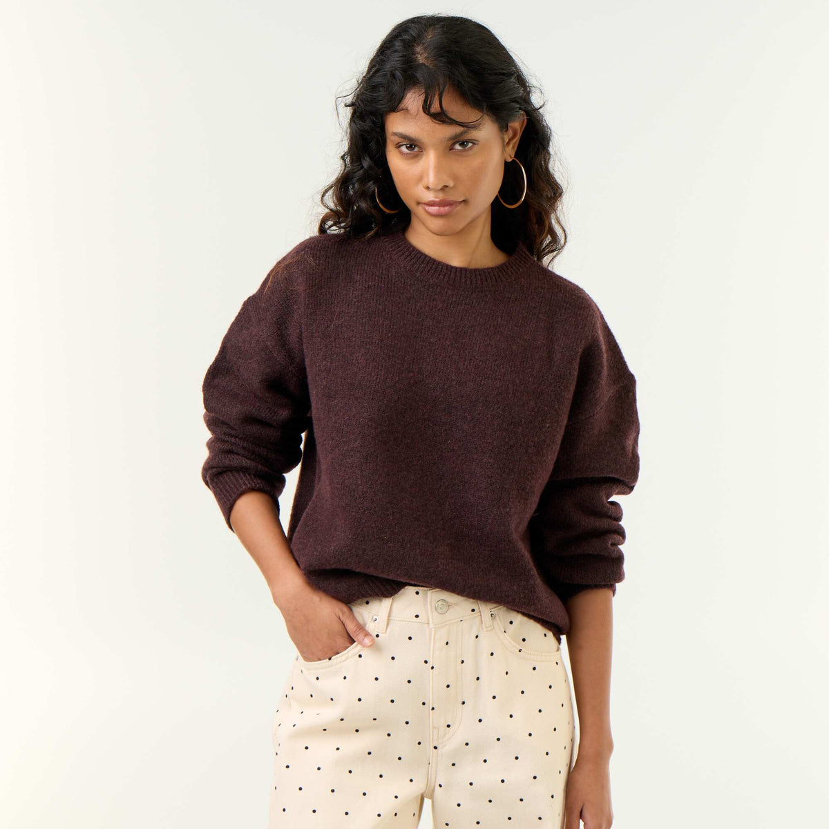 Chunky knit sweater PURPLE