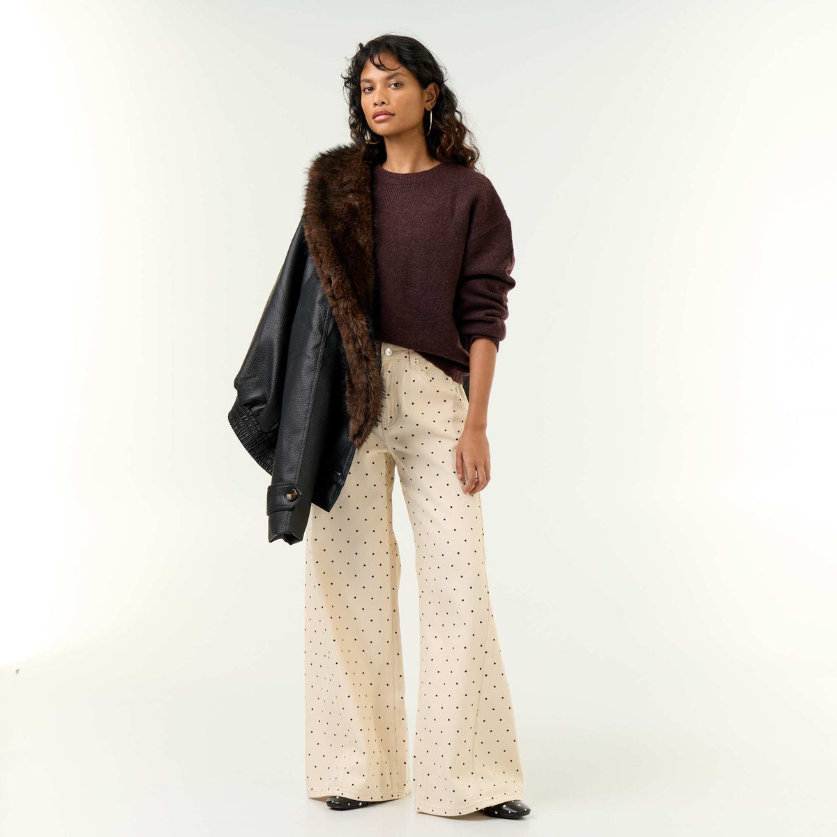 Chunky knit sweater PURPLE
