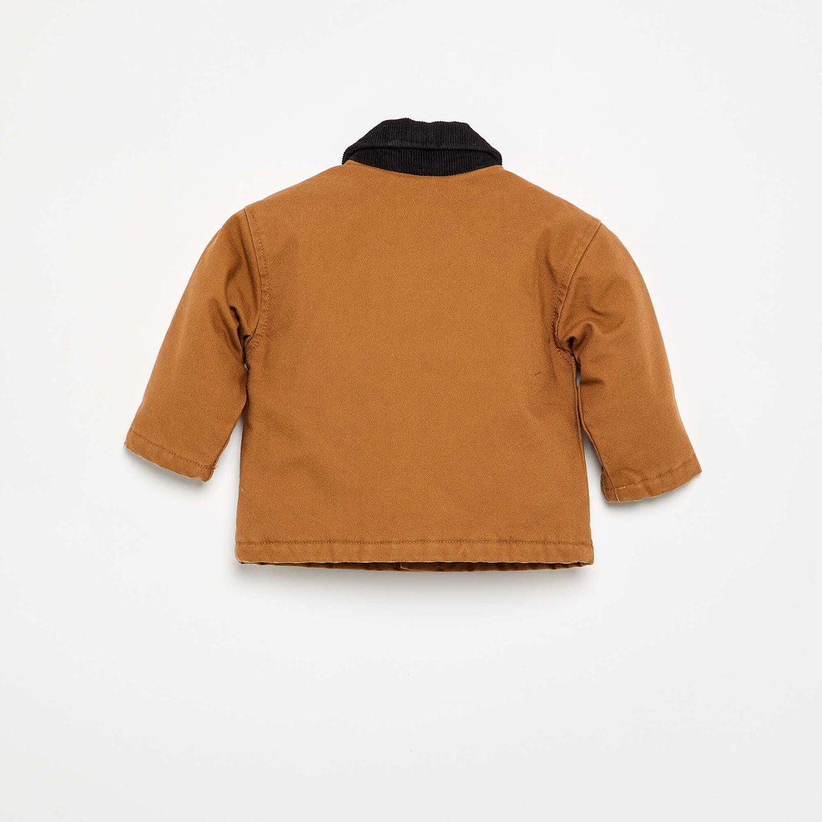 Jacket with contrasting velvet collar BROWN