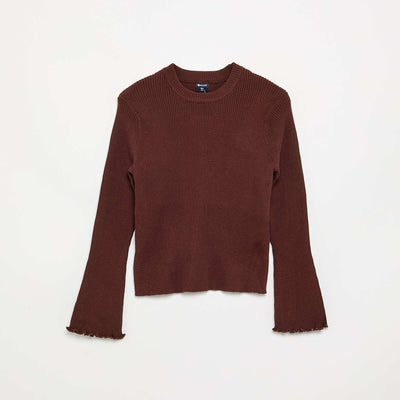 Ribbed knit jumper BROWN